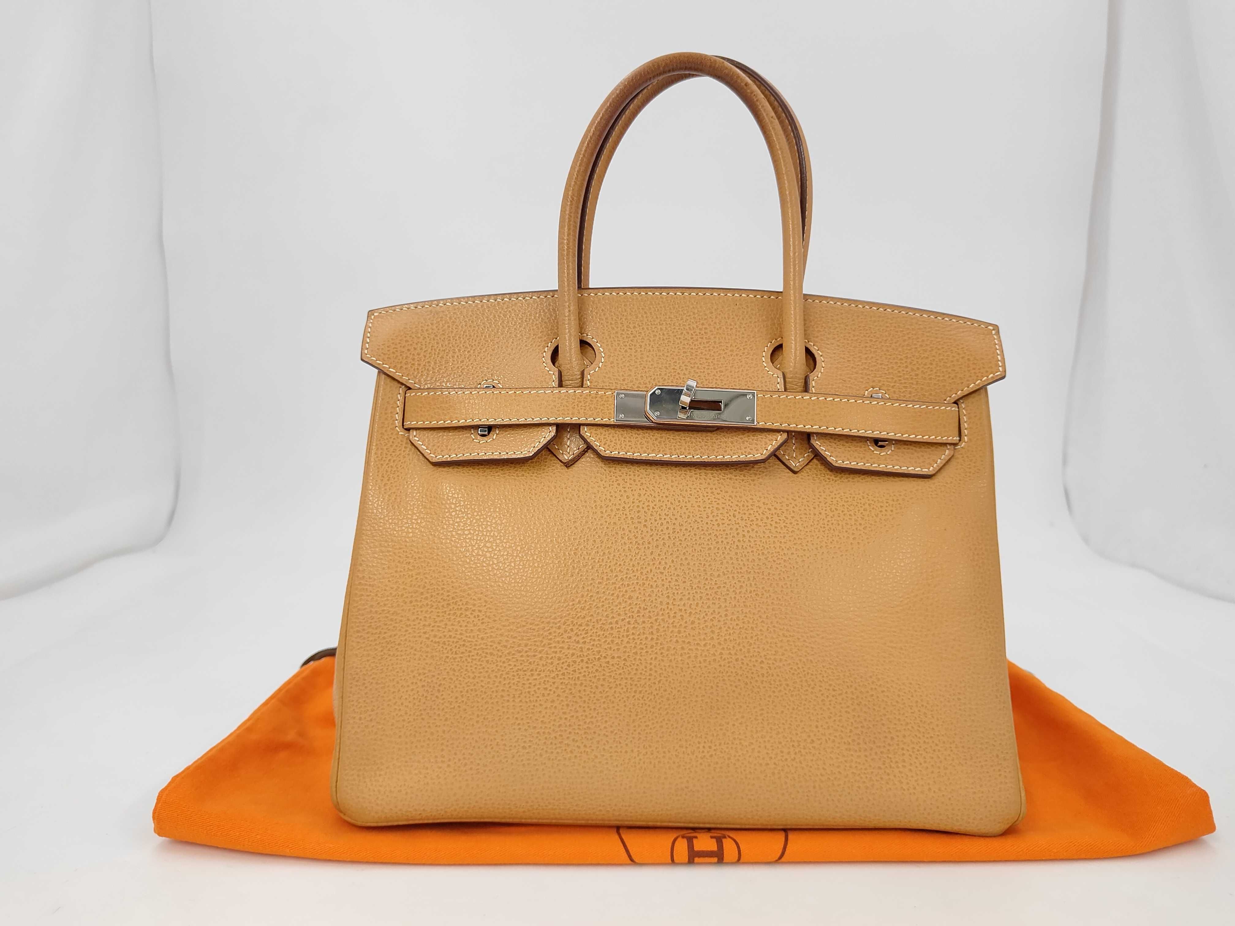 Birkin 30 Ardennes Brown Silver Hardware J Handbag