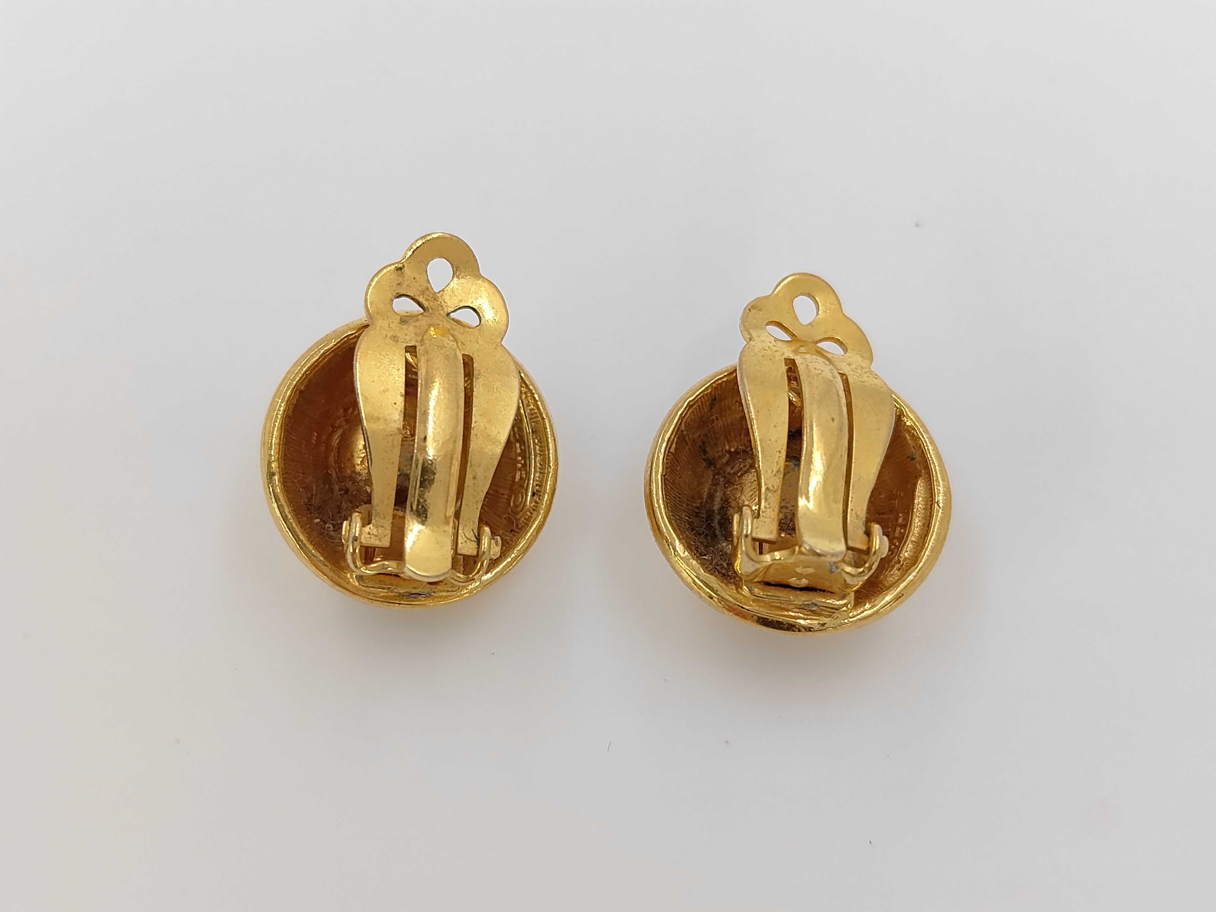 Round Stone Gold (YG) Earrings — view 2