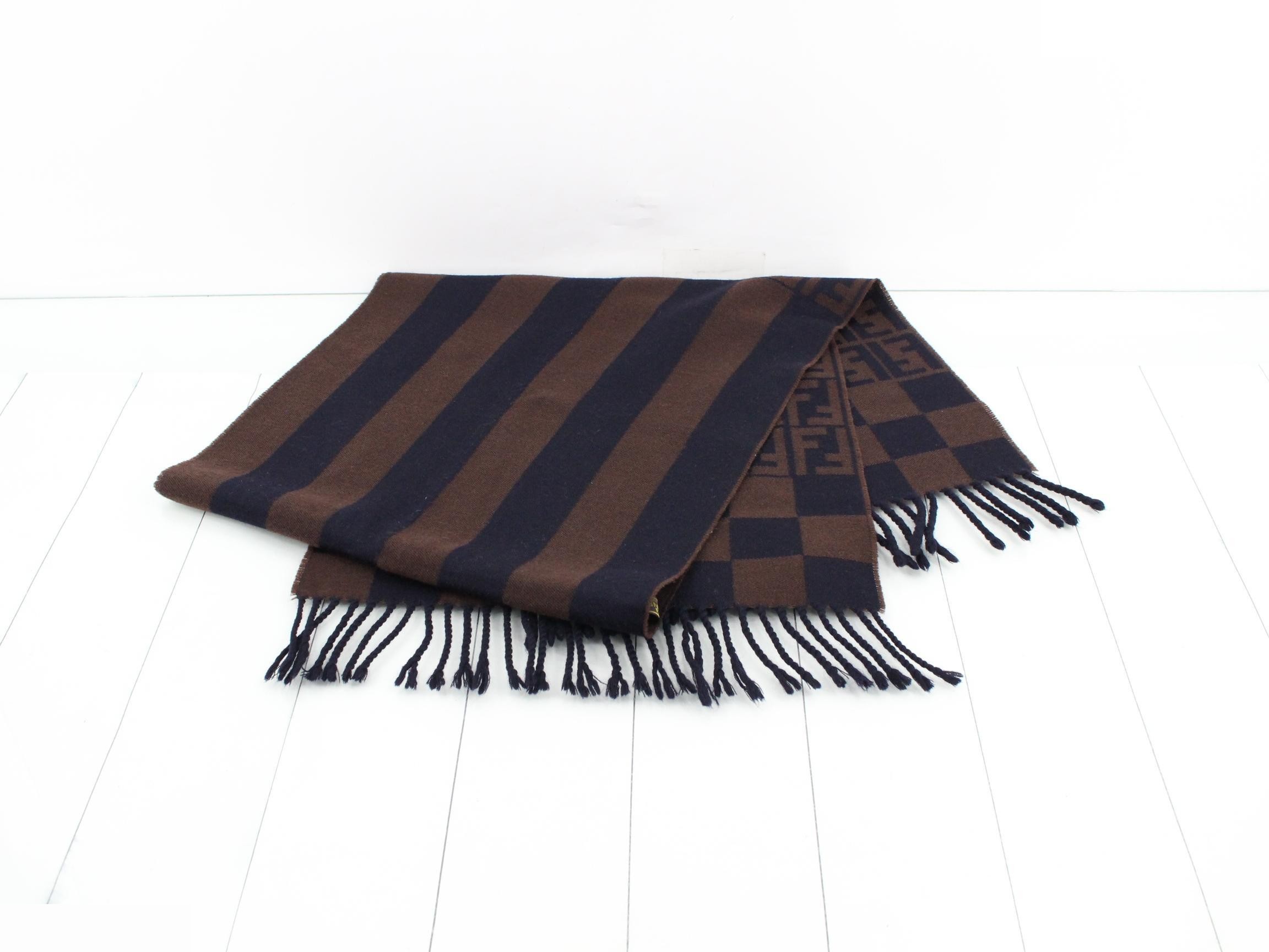 Zucca Striped Scarf, Brown — view 3