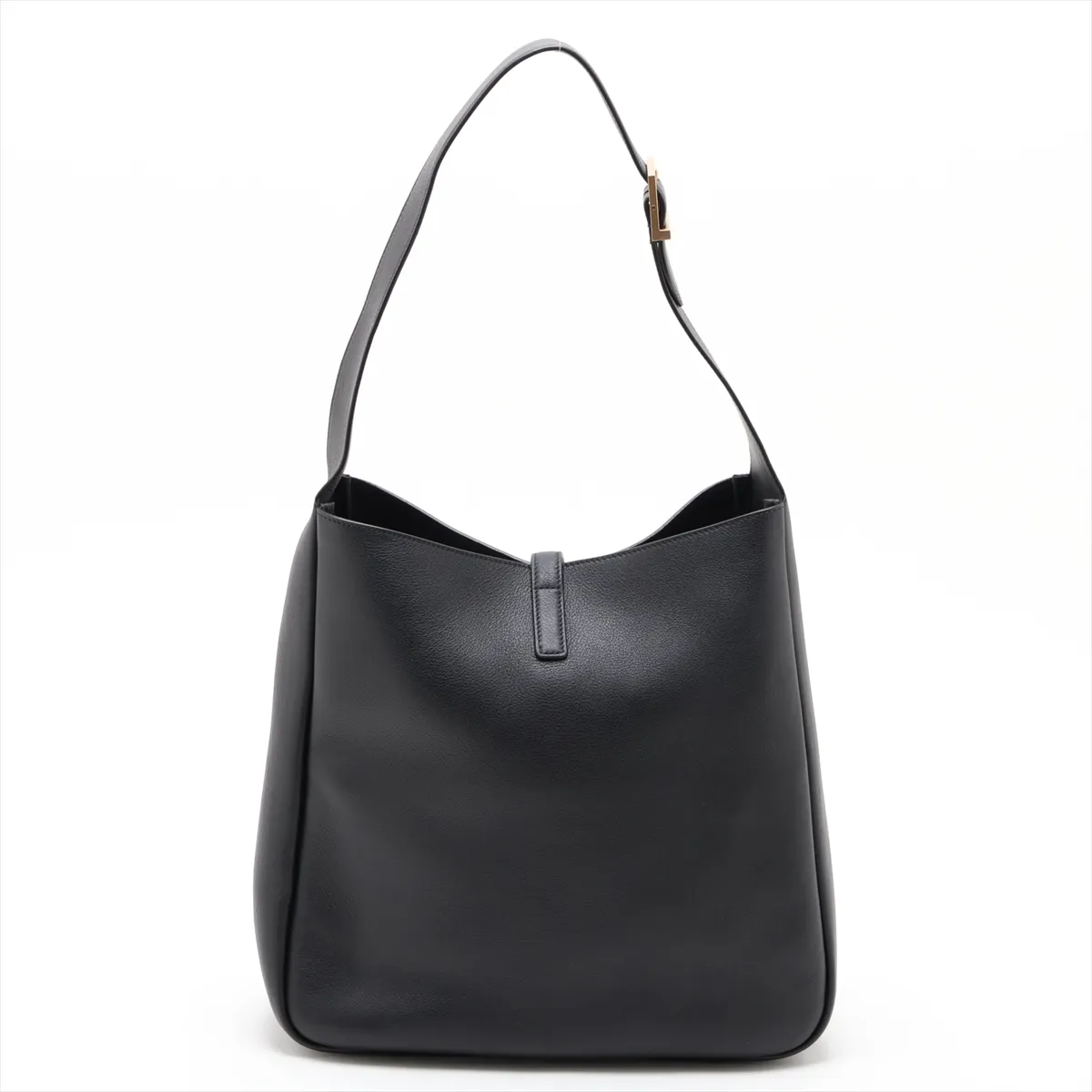 LE 5 A 7 Large 753837 Leather Shoulder Bag, Black — view 2