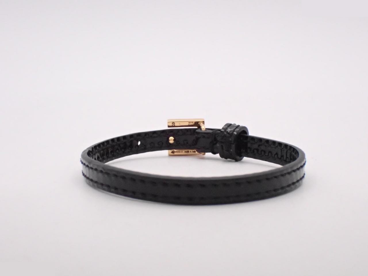 Enamel bracelet with gold hardware, black, wrist circumference approximately 17cm — view 2