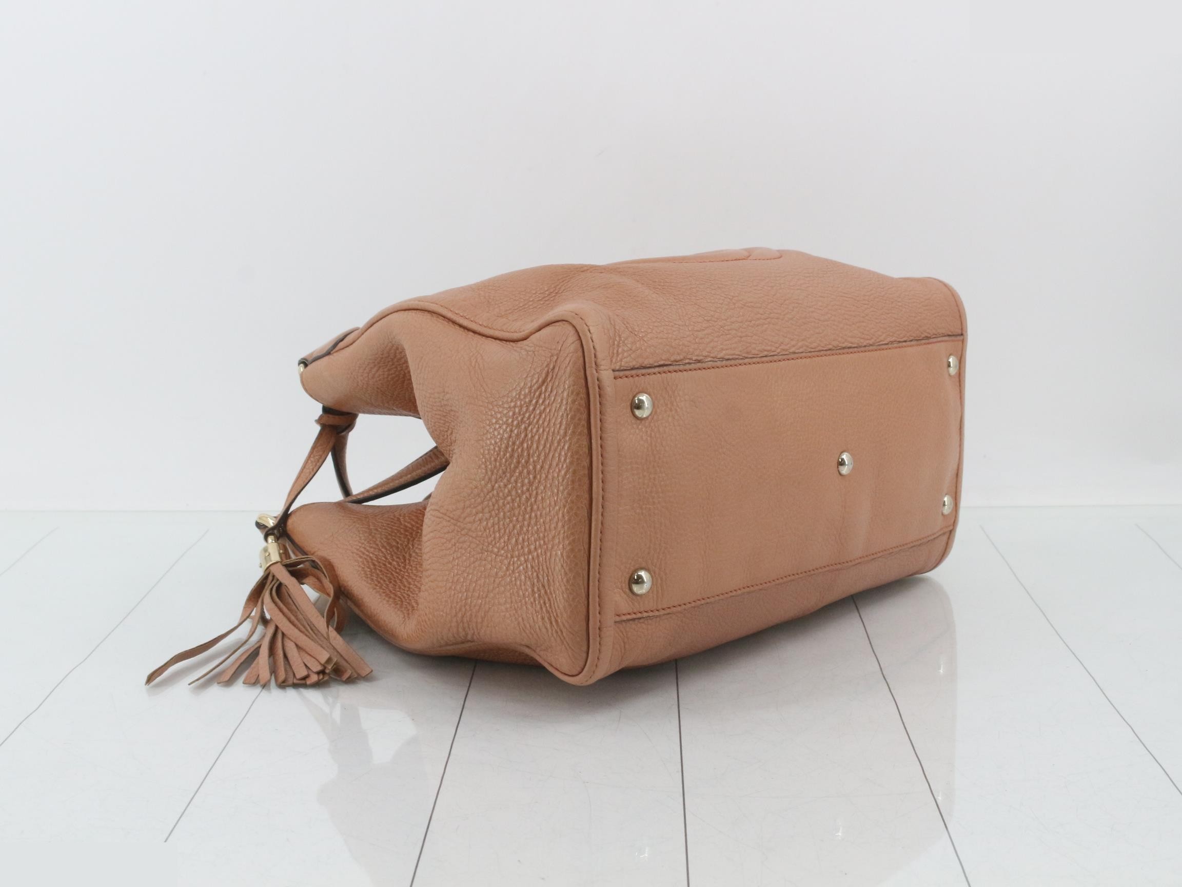 Soho Tote Bag, Leather, Pink — view 5