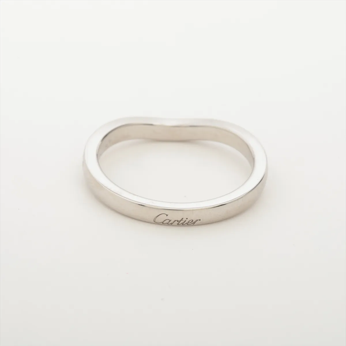 Ballerina Curve Half Eternity Diamond Ring, Pt950, 2.9g, Size 47, Item No. 196EQN — view 2