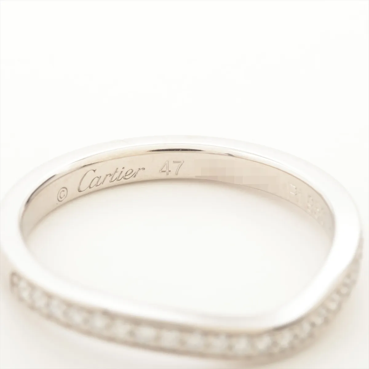 Ballerina Curve Half Eternity Diamond Ring, Pt950, 2.9g, Size 47, Item No. 196EQN — view 3