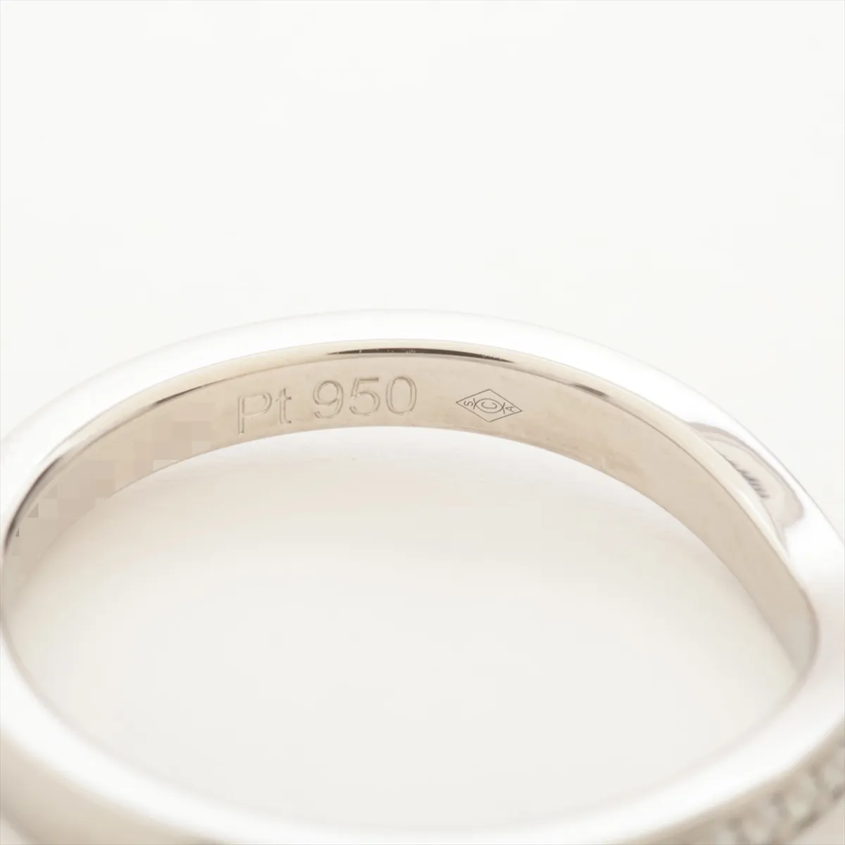 Ballerina Curve Half Eternity Diamond Ring, Pt950, 2.9g, Size 47, Item No. 196EQN — view 4