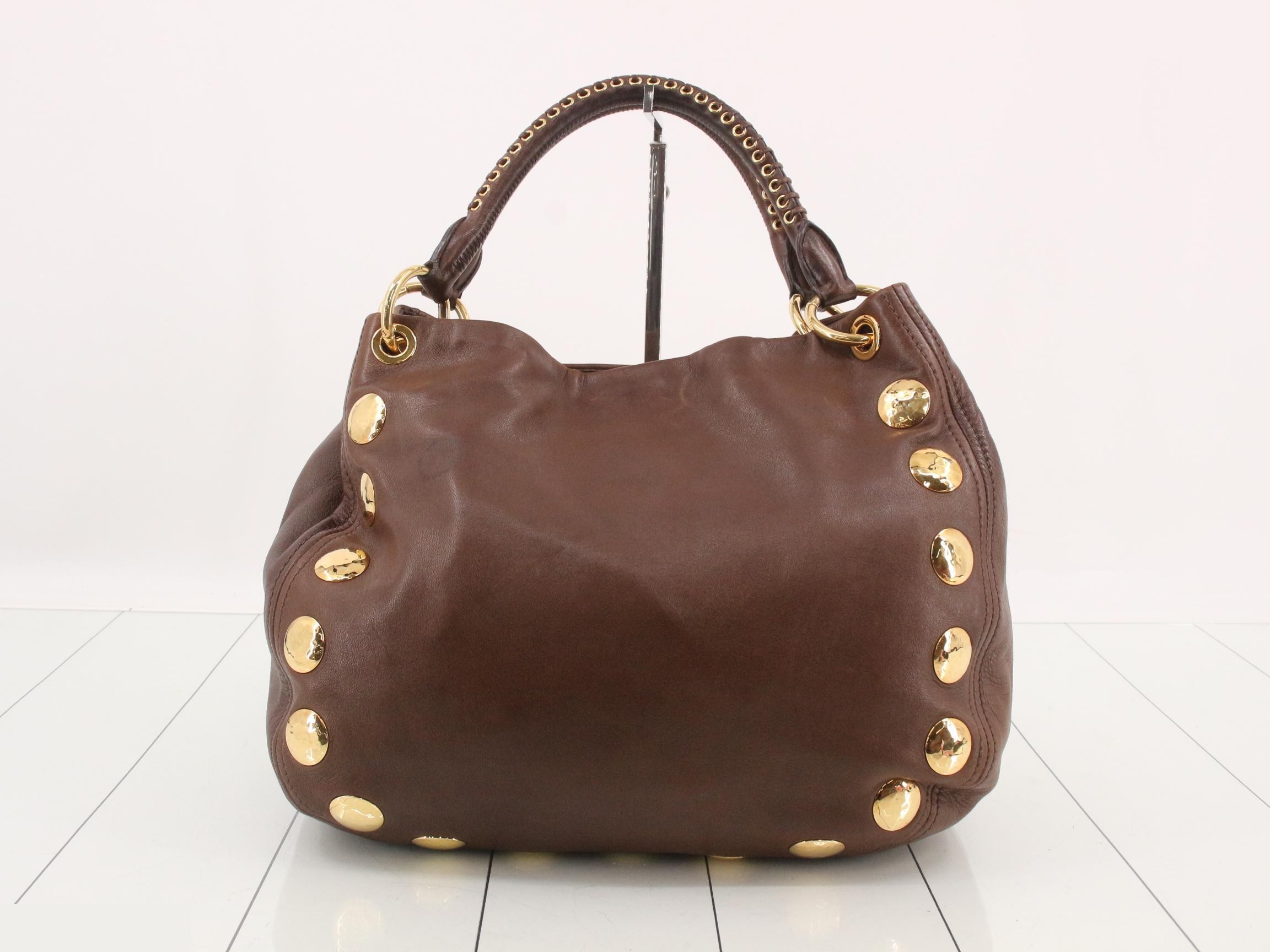 Leather studded tote bag — view 2