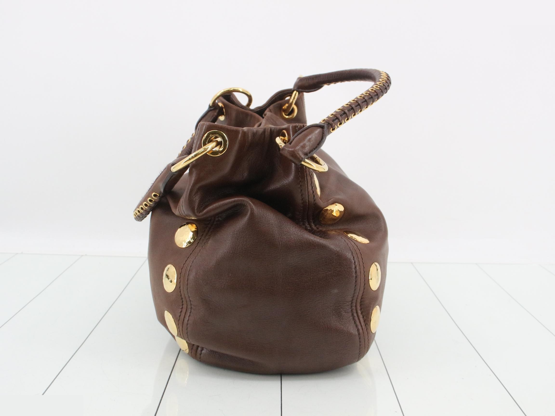 Leather studded tote bag — view 3