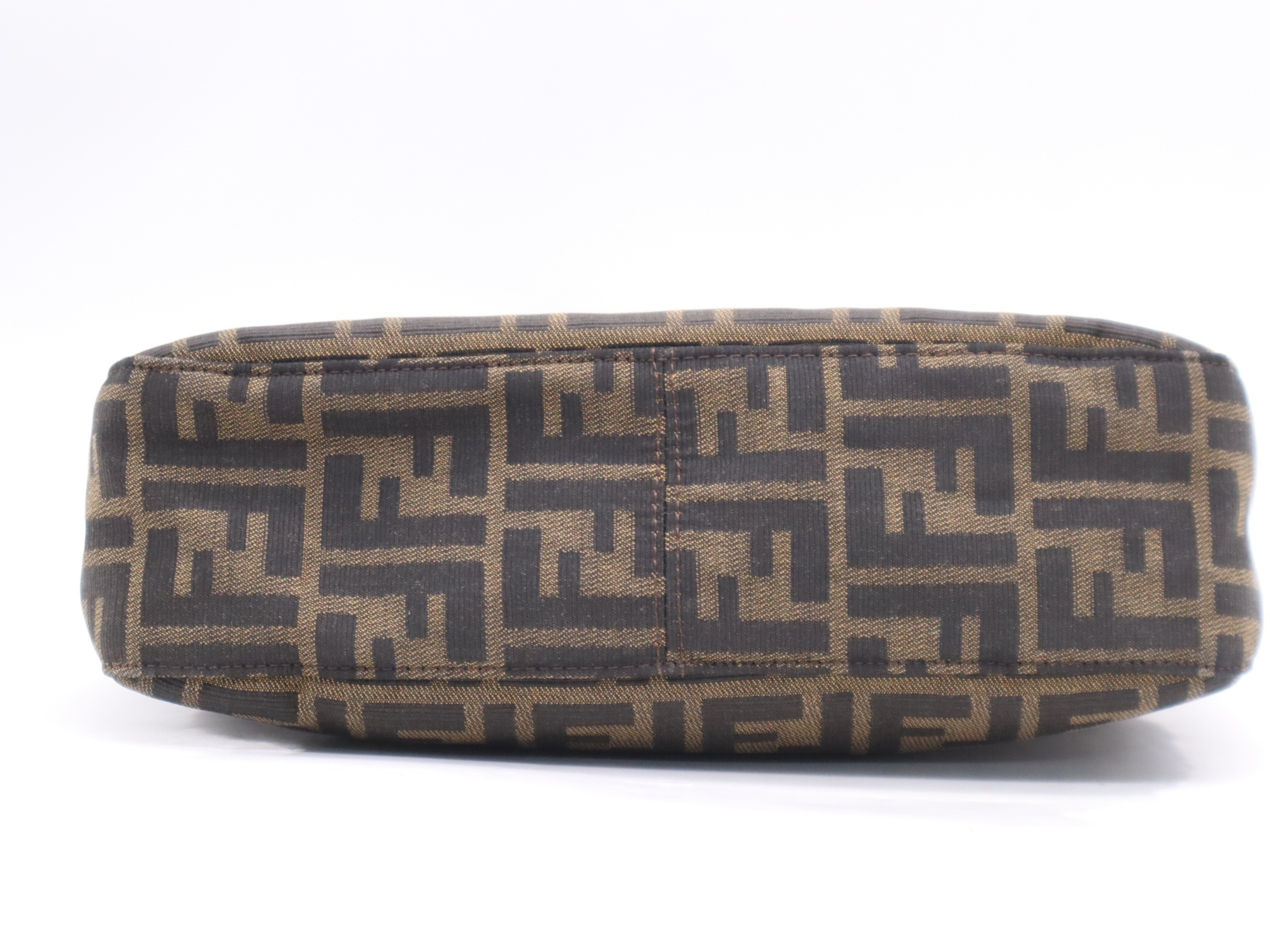Canvas x Leather Zucca Mamma Bucket Brown SV Hardware — view 4
