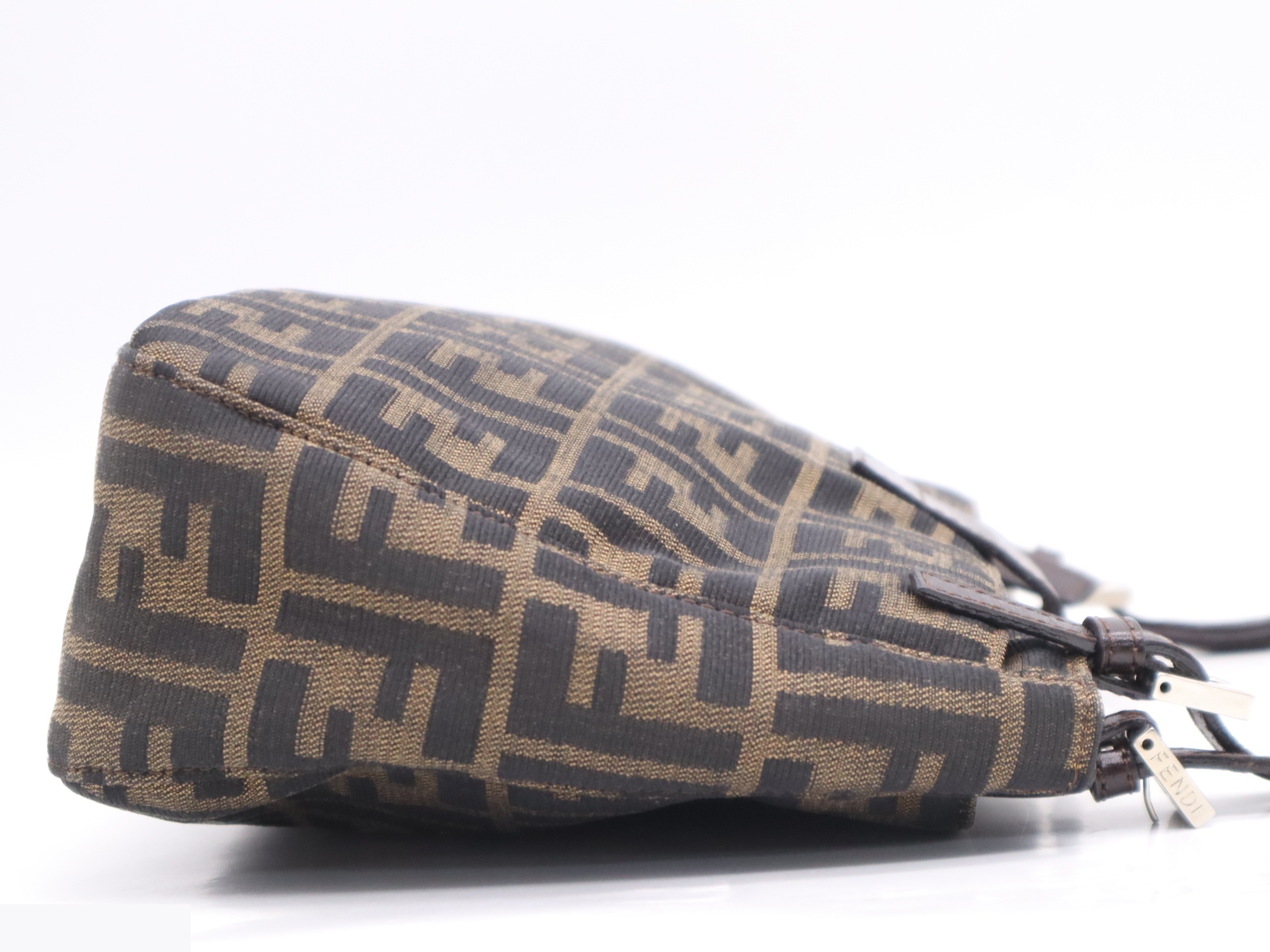 Canvas x Leather Zucca Mamma Bucket Brown SV Hardware — view 5