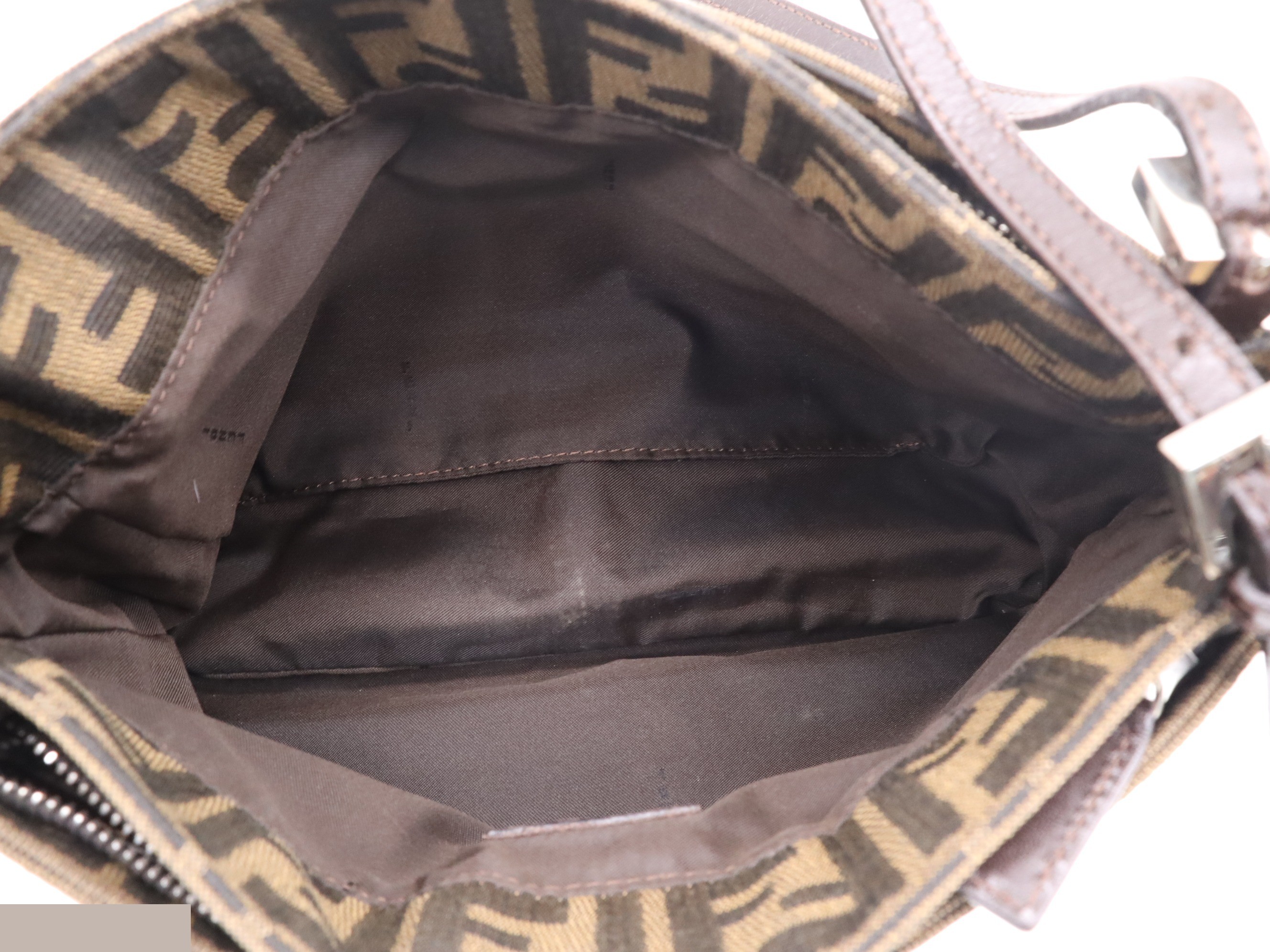 Canvas x Leather Zucca Mamma Bucket Brown SV Hardware — view 7