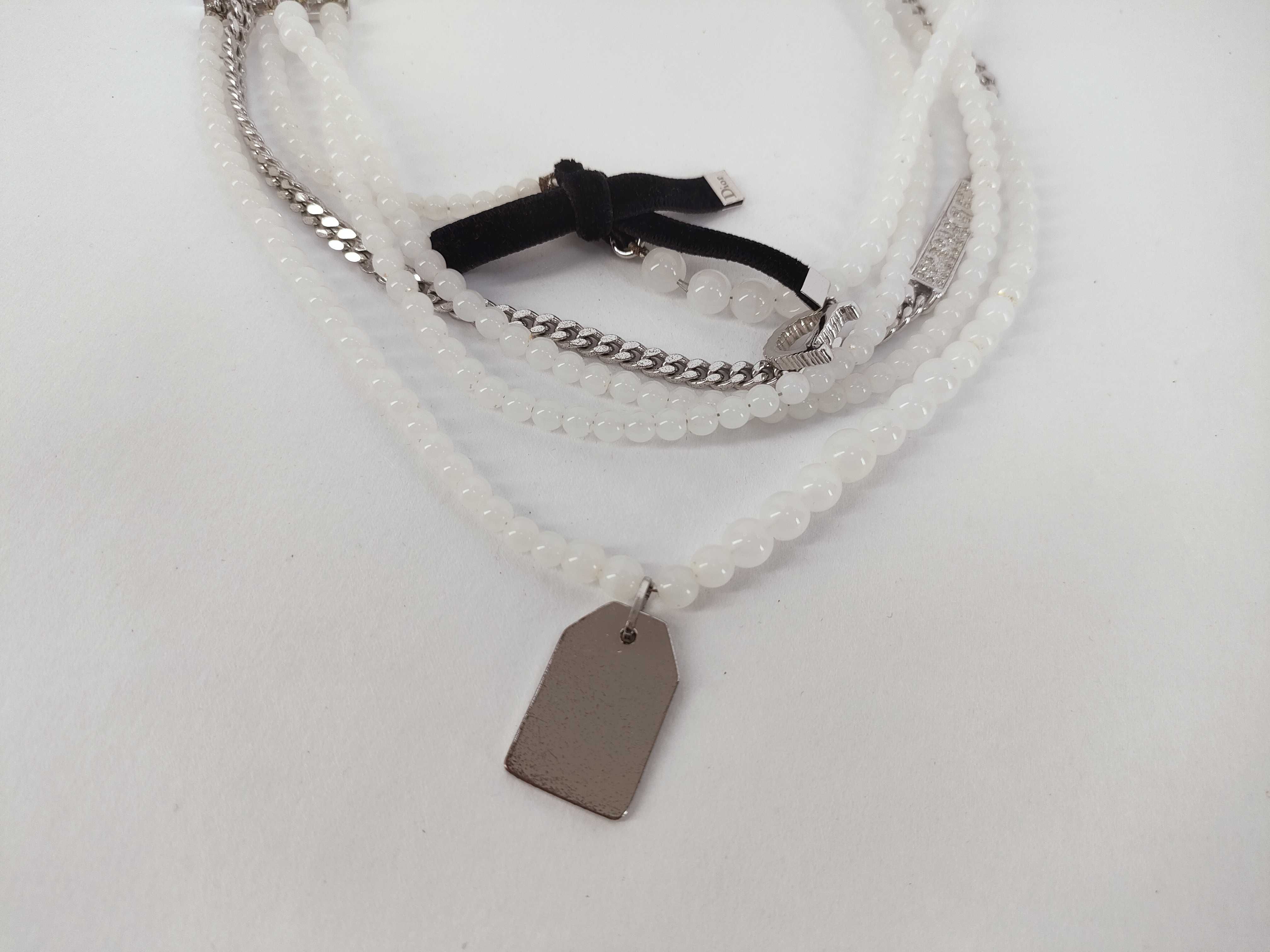 5-strand choker faux pearl necklace — view 2