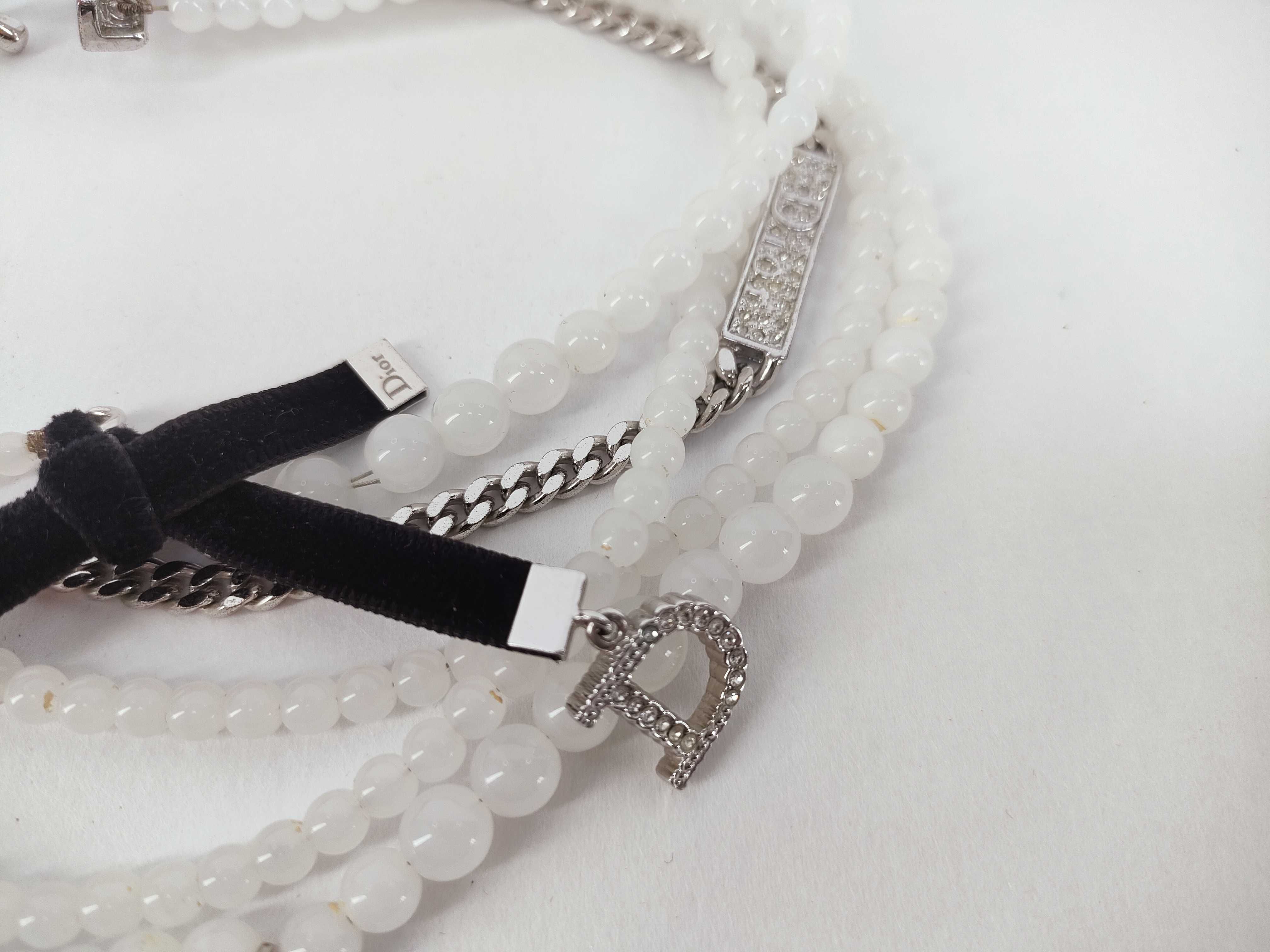 5-strand choker faux pearl necklace — view 5