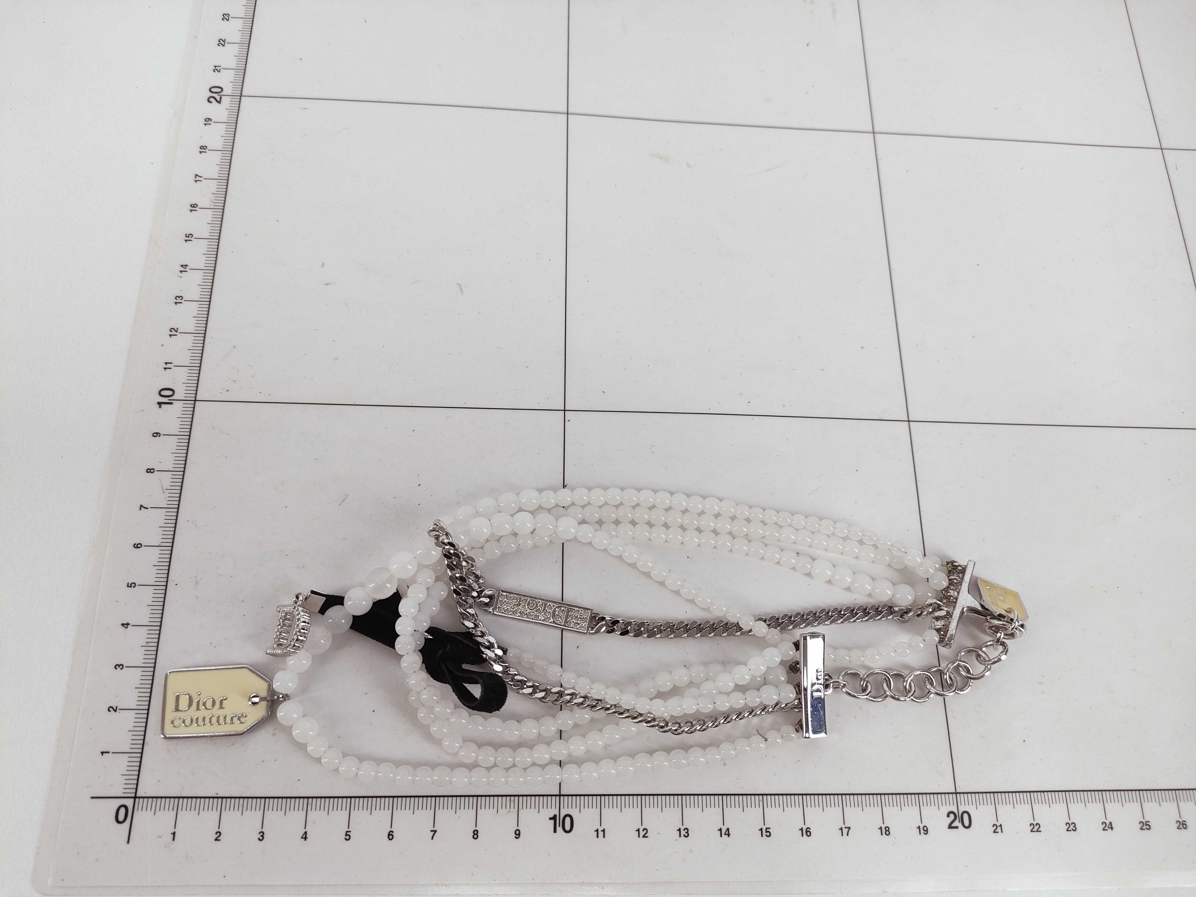 5-strand choker faux pearl necklace — view 9