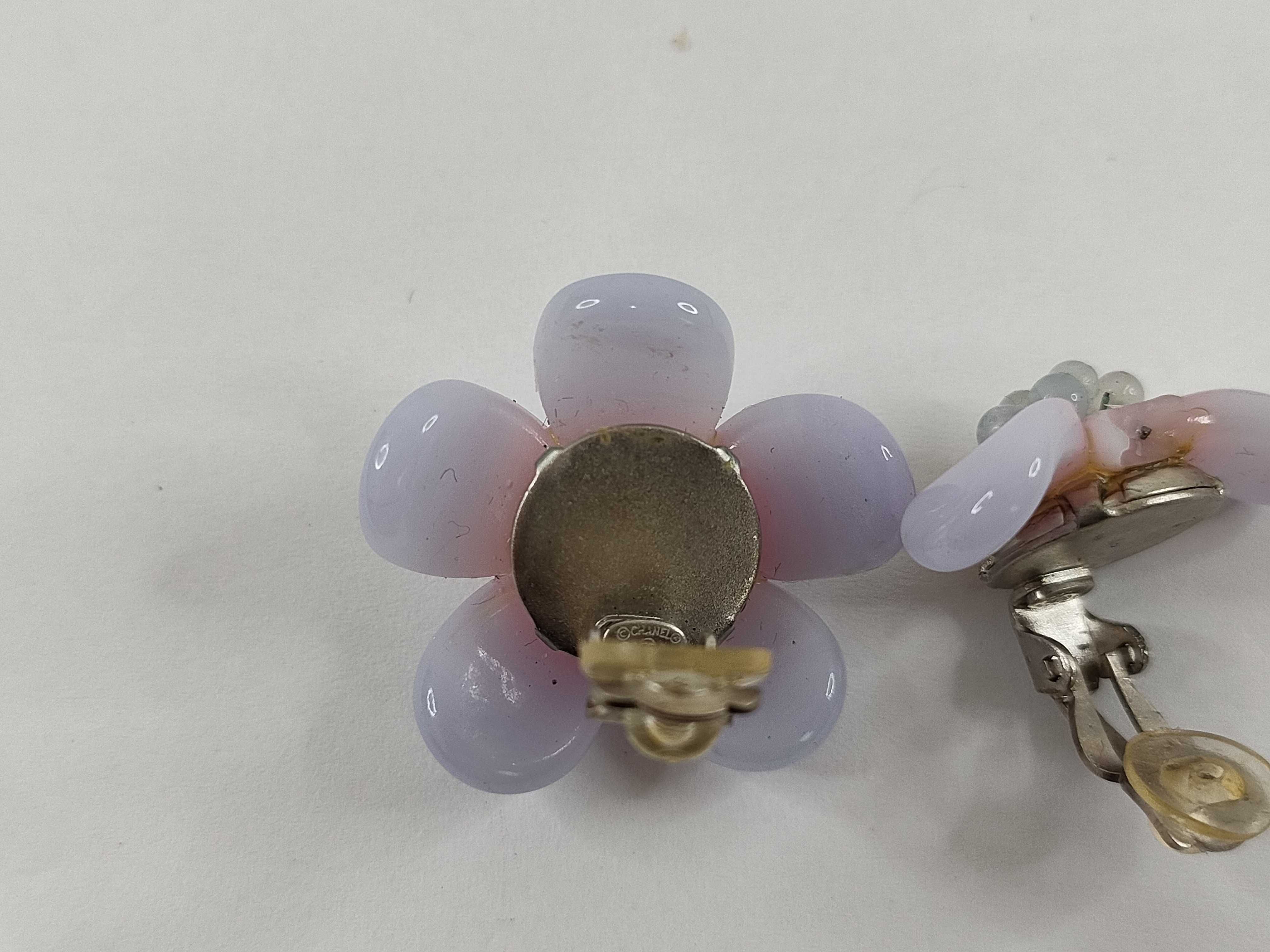 Flower Earrings, Purple — view 3