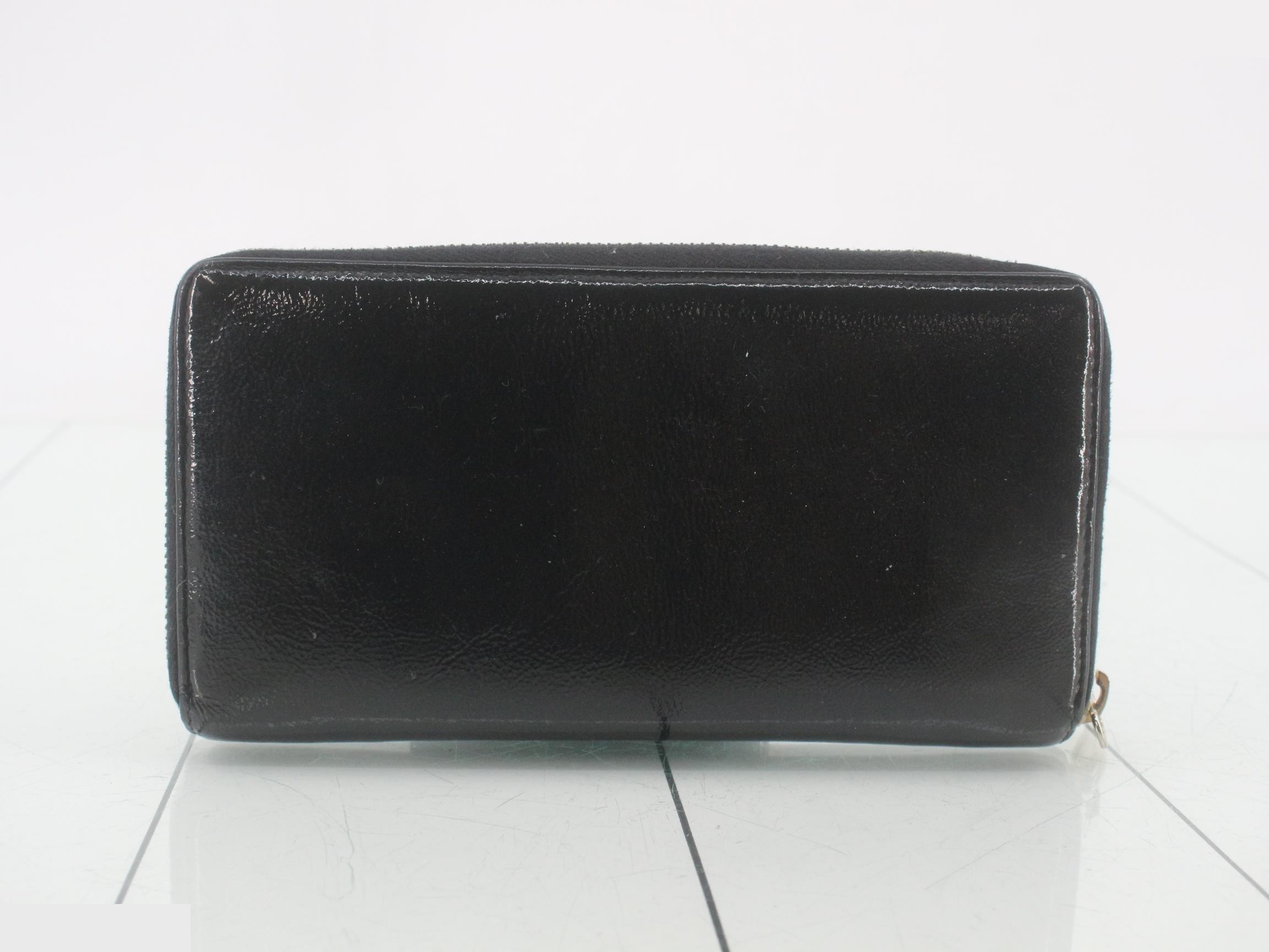 Patent Leather Round Zipper Long Wallet 177555 — view 2