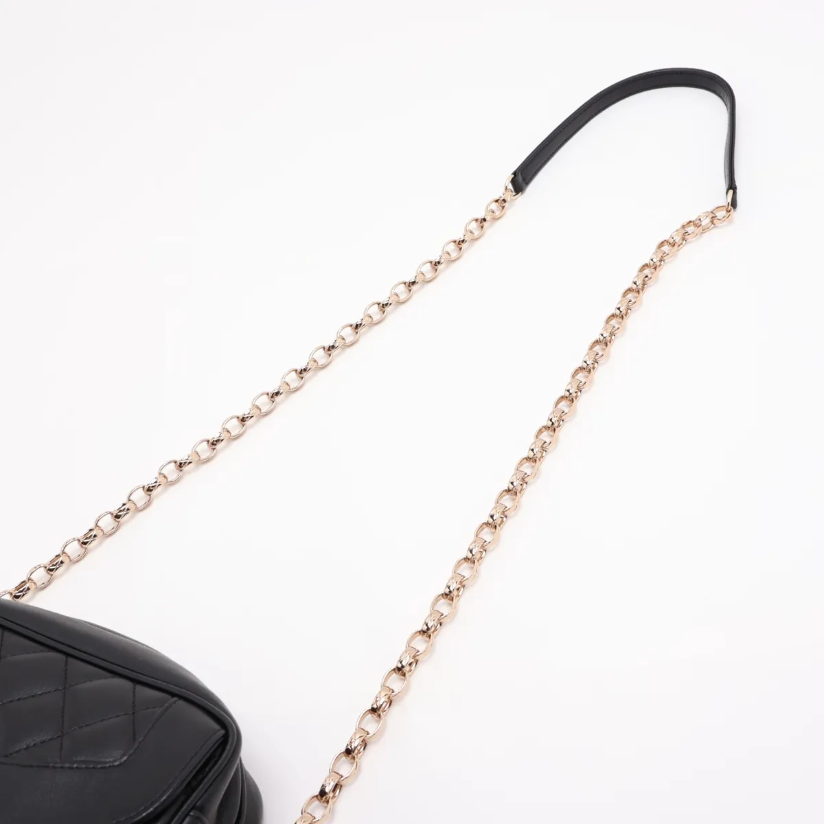 Matelassé Lambskin Chain Shoulder Bag with Fringe, Black with Gold Hardware, 27325823, Serial Number 27 — view 5