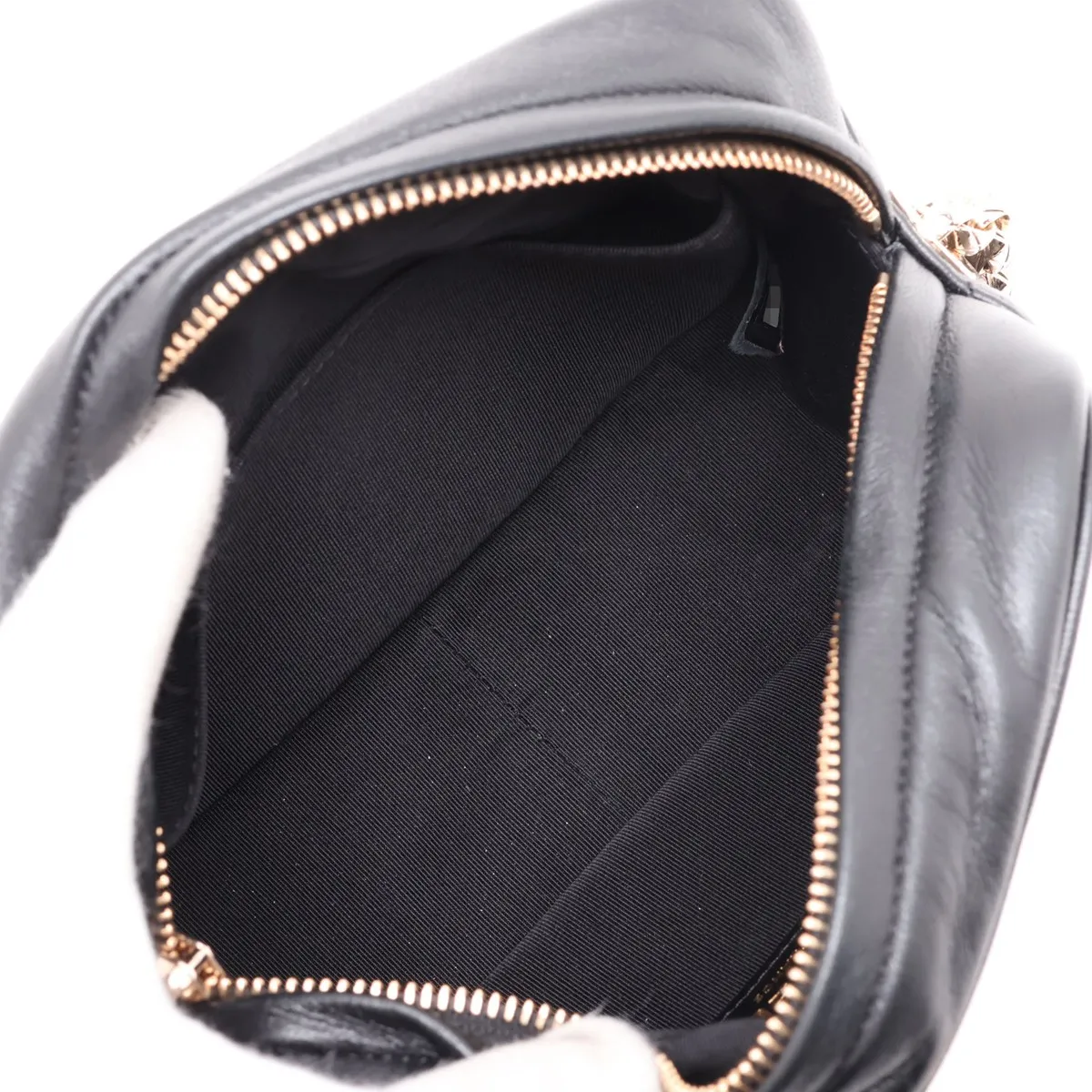 Matelassé Lambskin Chain Shoulder Bag with Fringe, Black with Gold Hardware, 27325823, Serial Number 27 — view 6