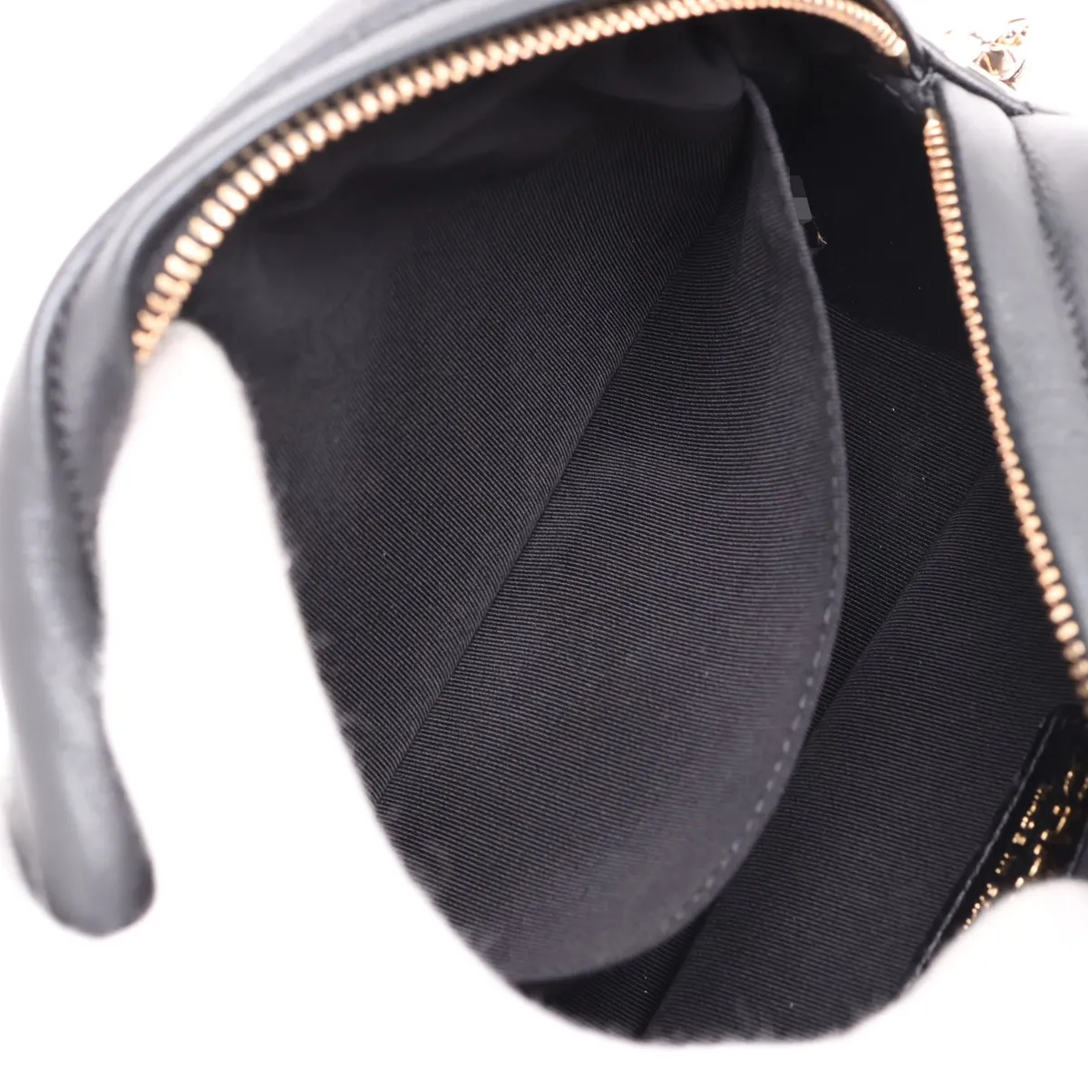 Matelassé Lambskin Chain Shoulder Bag with Fringe, Black with Gold Hardware, 27325823, Serial Number 27 — view 8