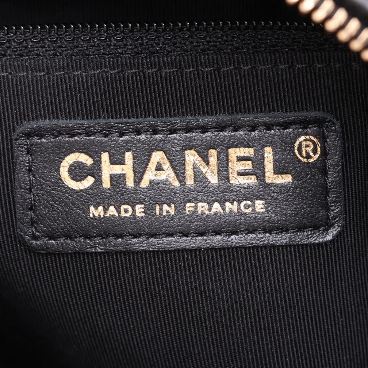 Matelassé Lambskin Chain Shoulder Bag with Fringe, Black with Gold Hardware, 27325823, Serial Number 27 — view 10