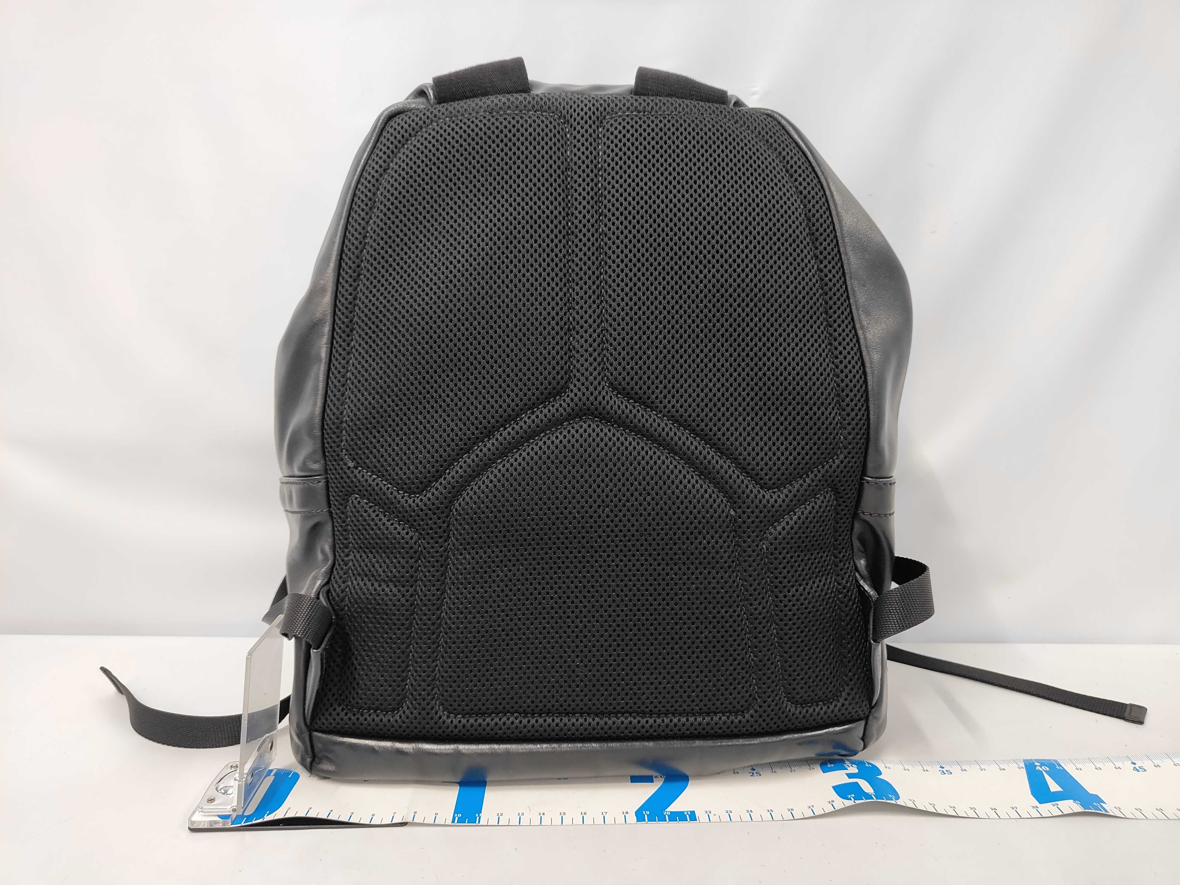 leather backpack with triangular logo. — view 2