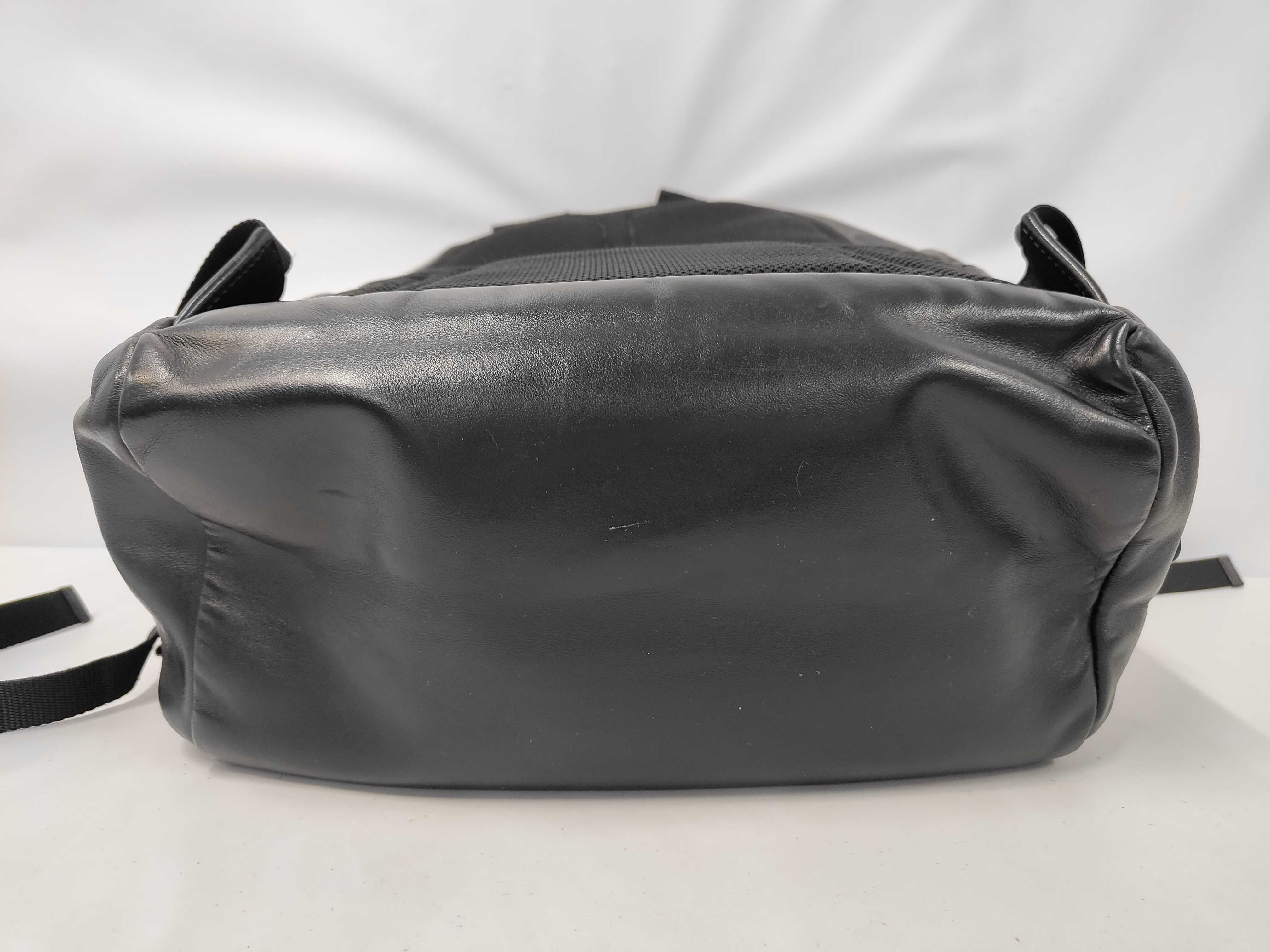 leather backpack with triangular logo. — view 3