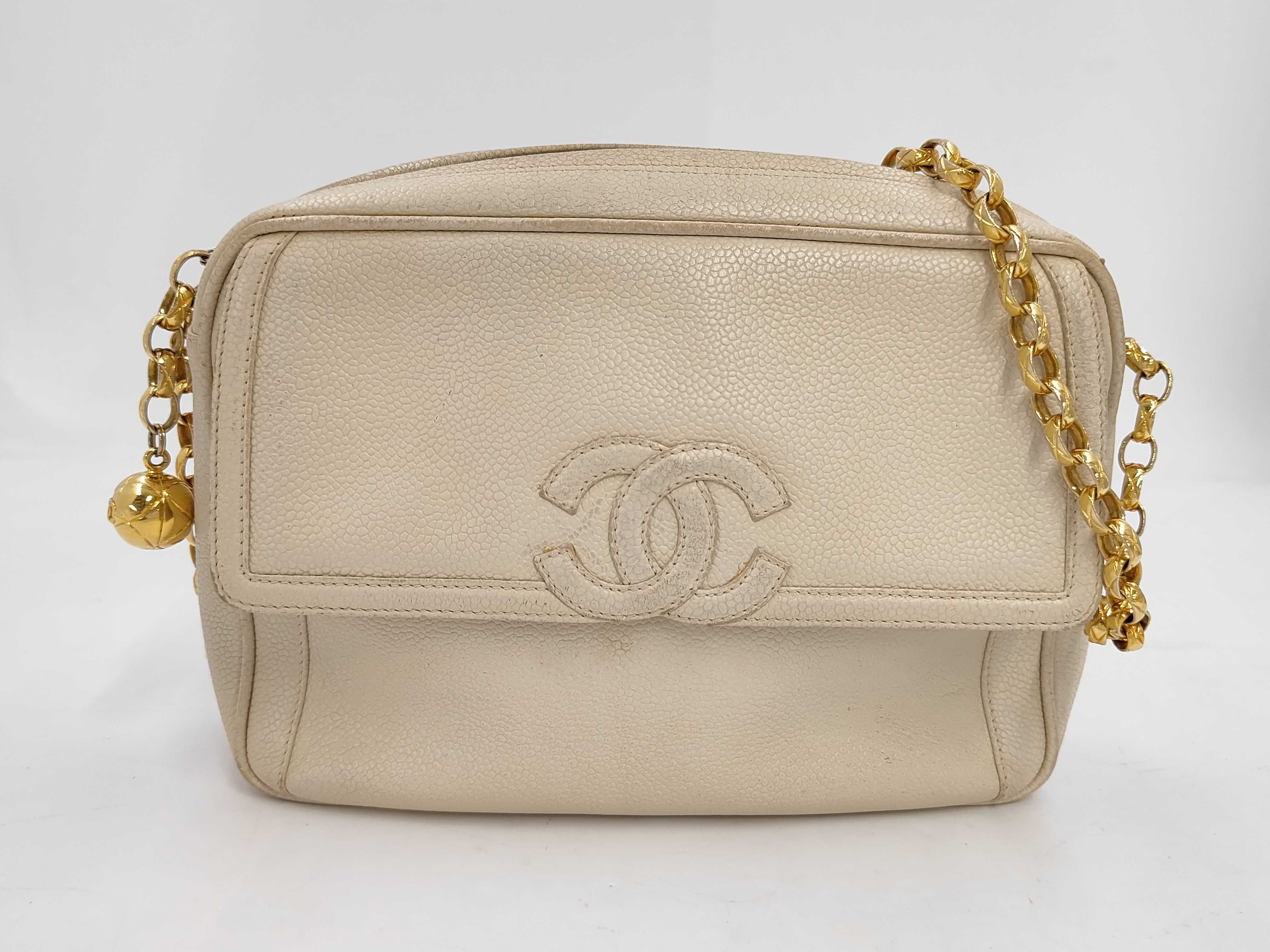 Caviar Skin Chain Shoulder Bag, Coco Ball Series 2