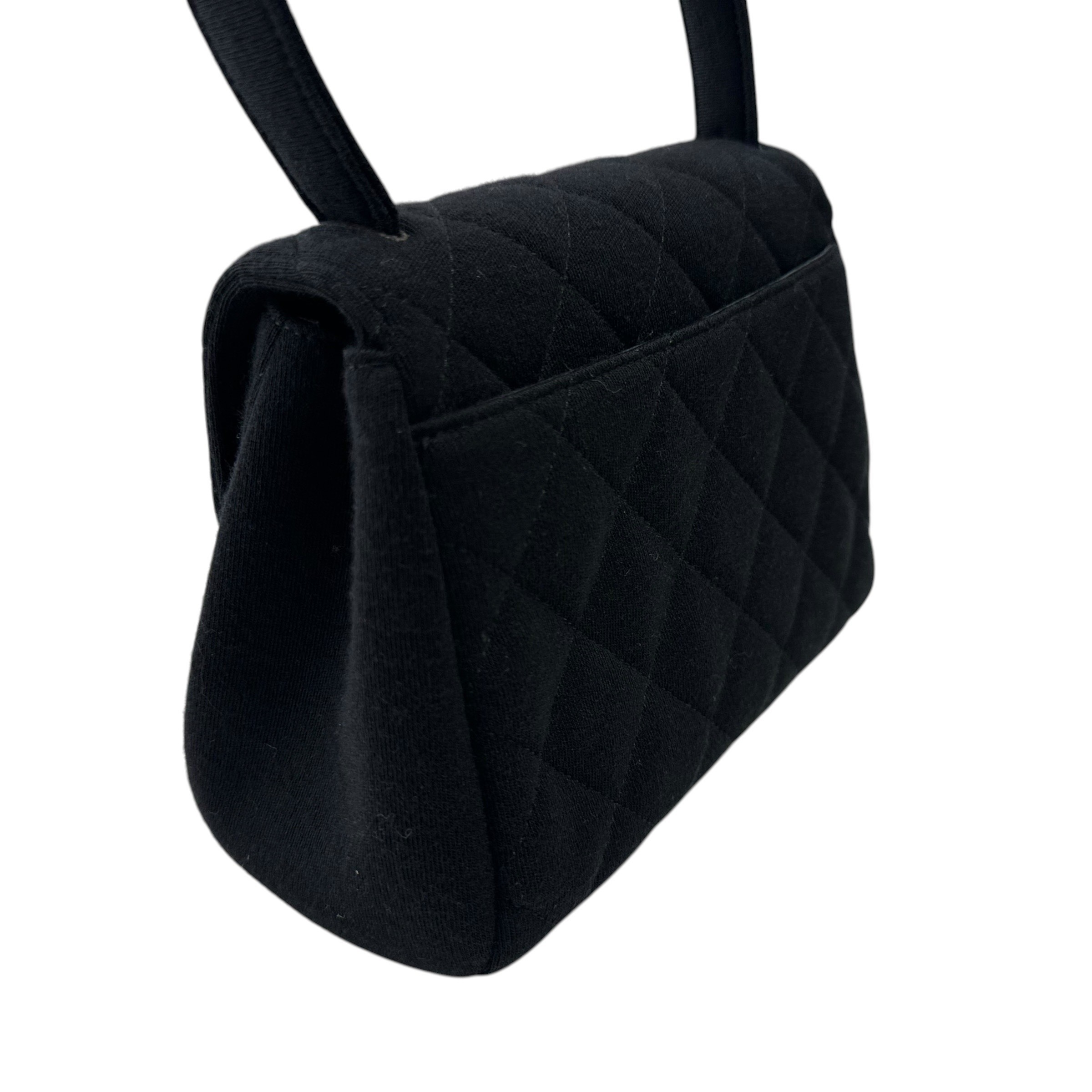 Matelassé Mini Handbag, Coco Handle, Cotton, Black — view 4