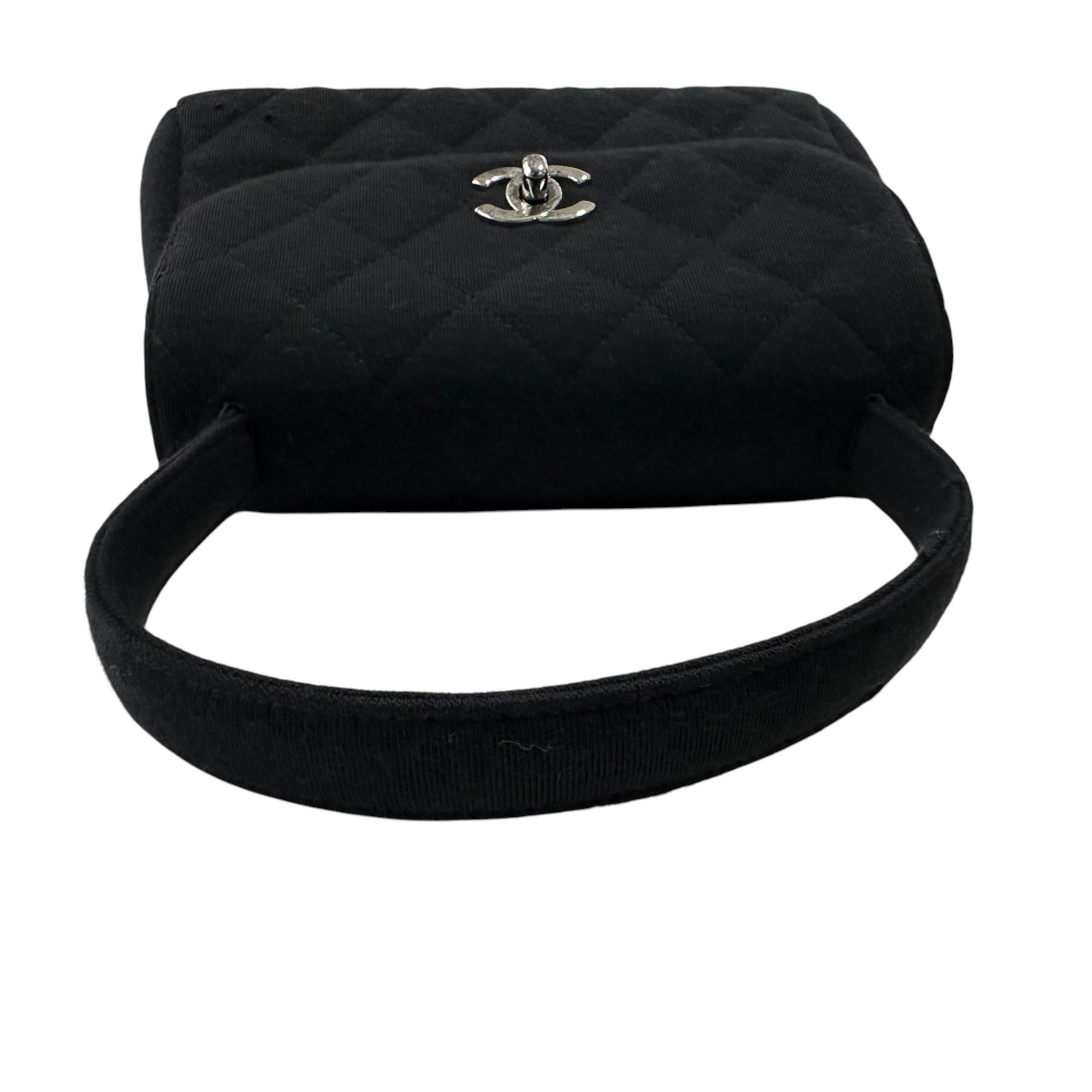 Matelassé Mini Handbag, Coco Handle, Cotton, Black — view 5