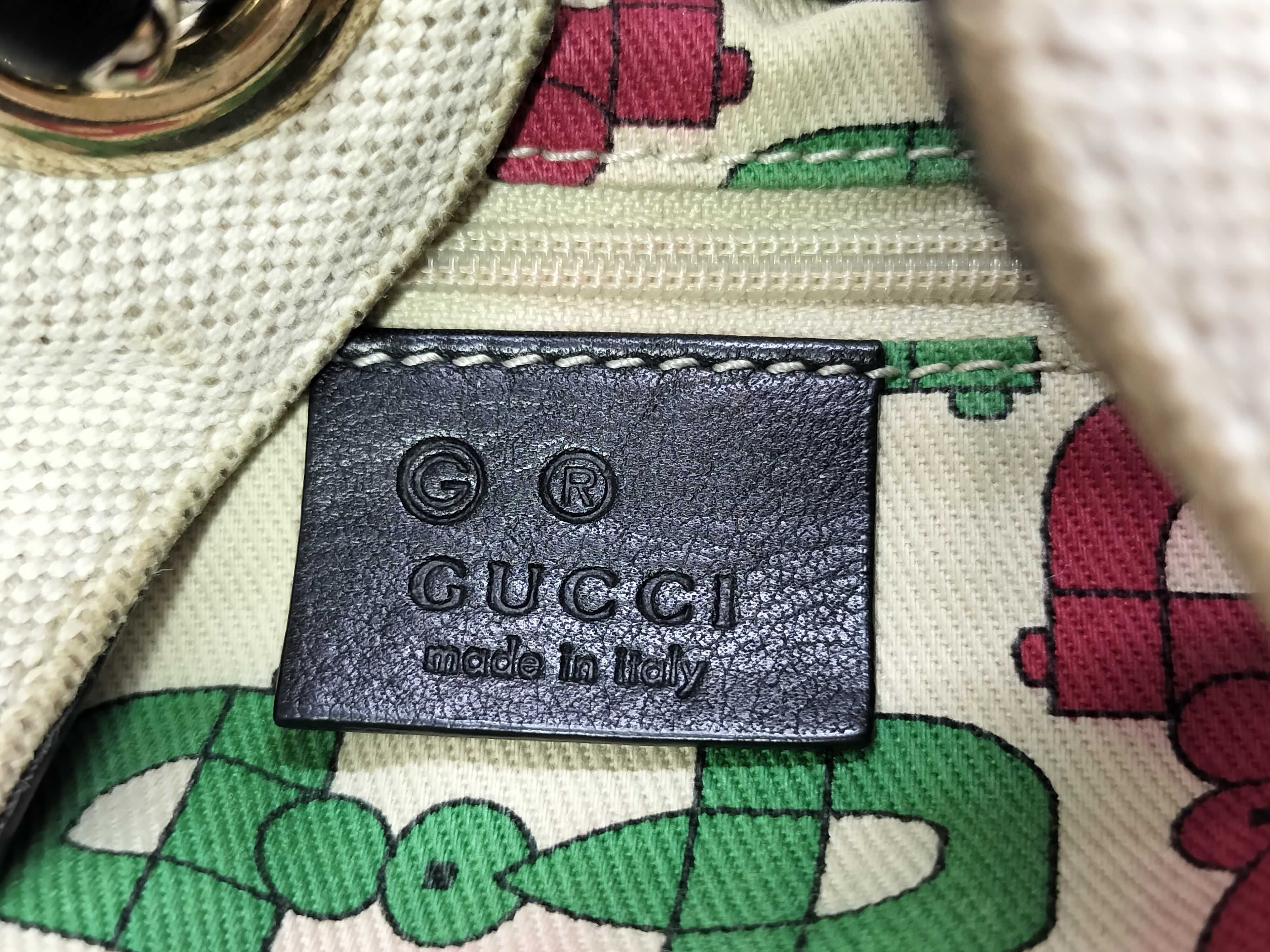 Guccissima Canvas and Leather Shoulder Bag/Handbag — view 8