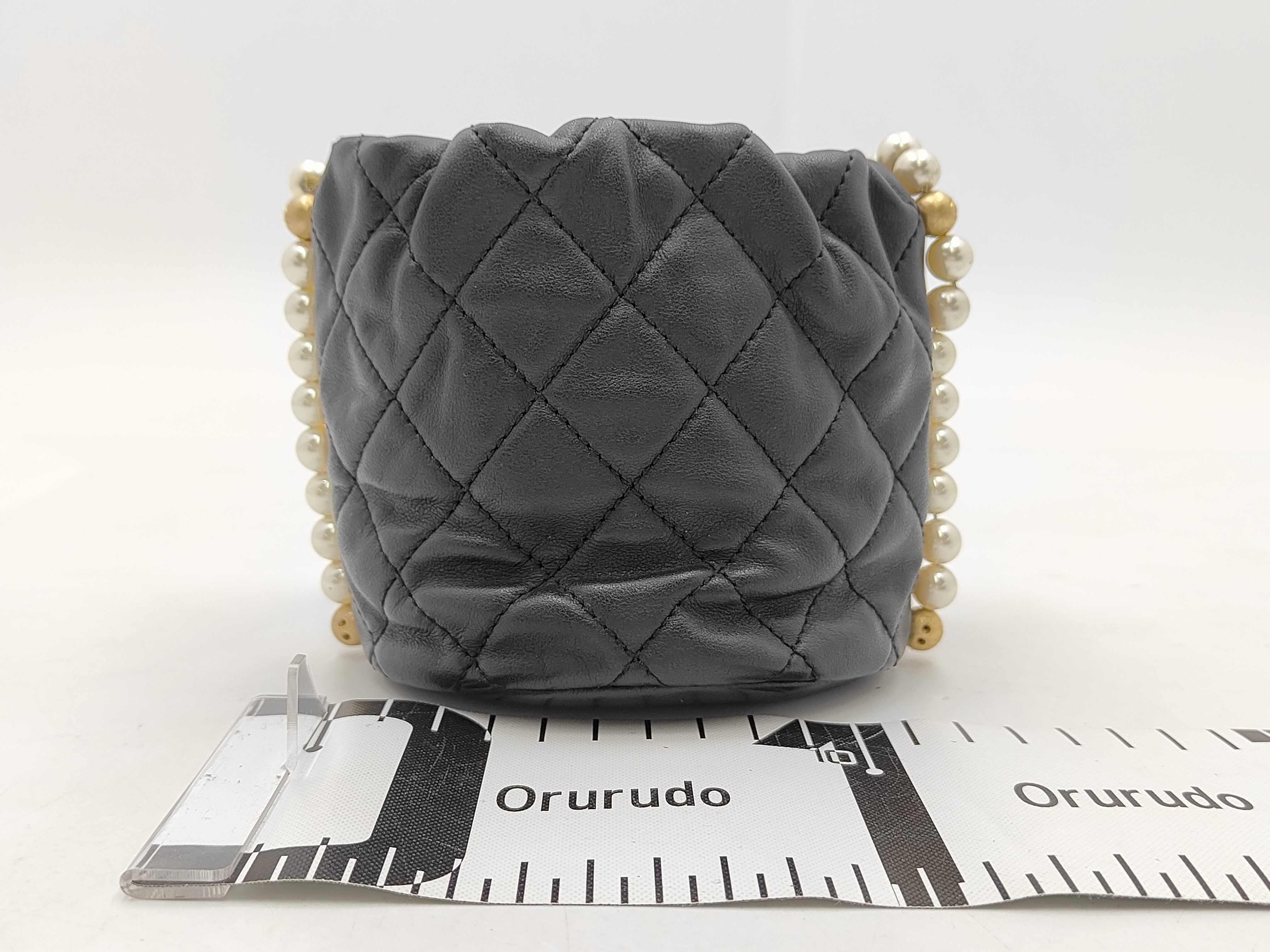 Matelassé Coco Mark Drawstring Lambskin Shoulder Bag — view 2
