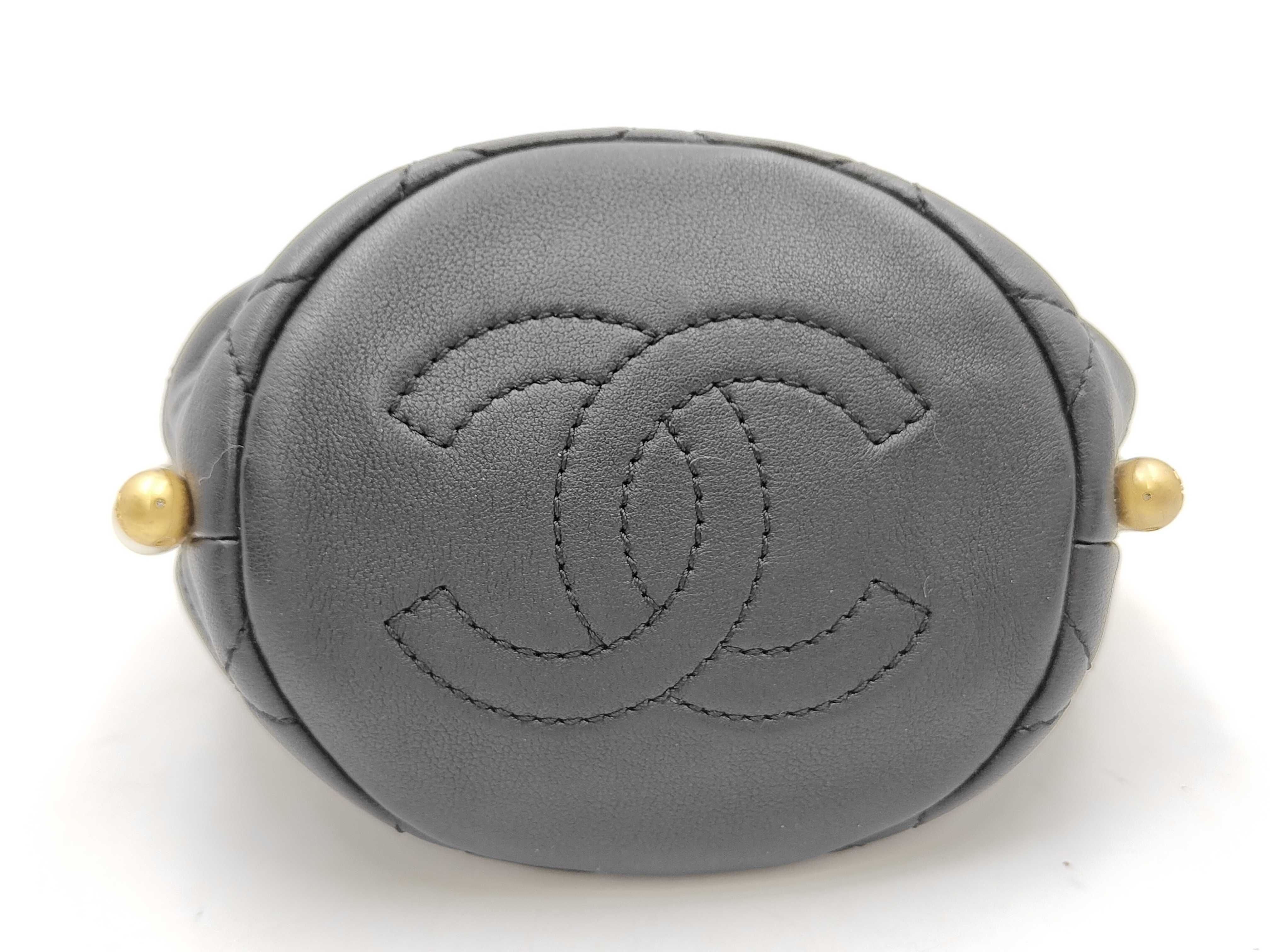 Matelassé Coco Mark Drawstring Lambskin Shoulder Bag — view 7