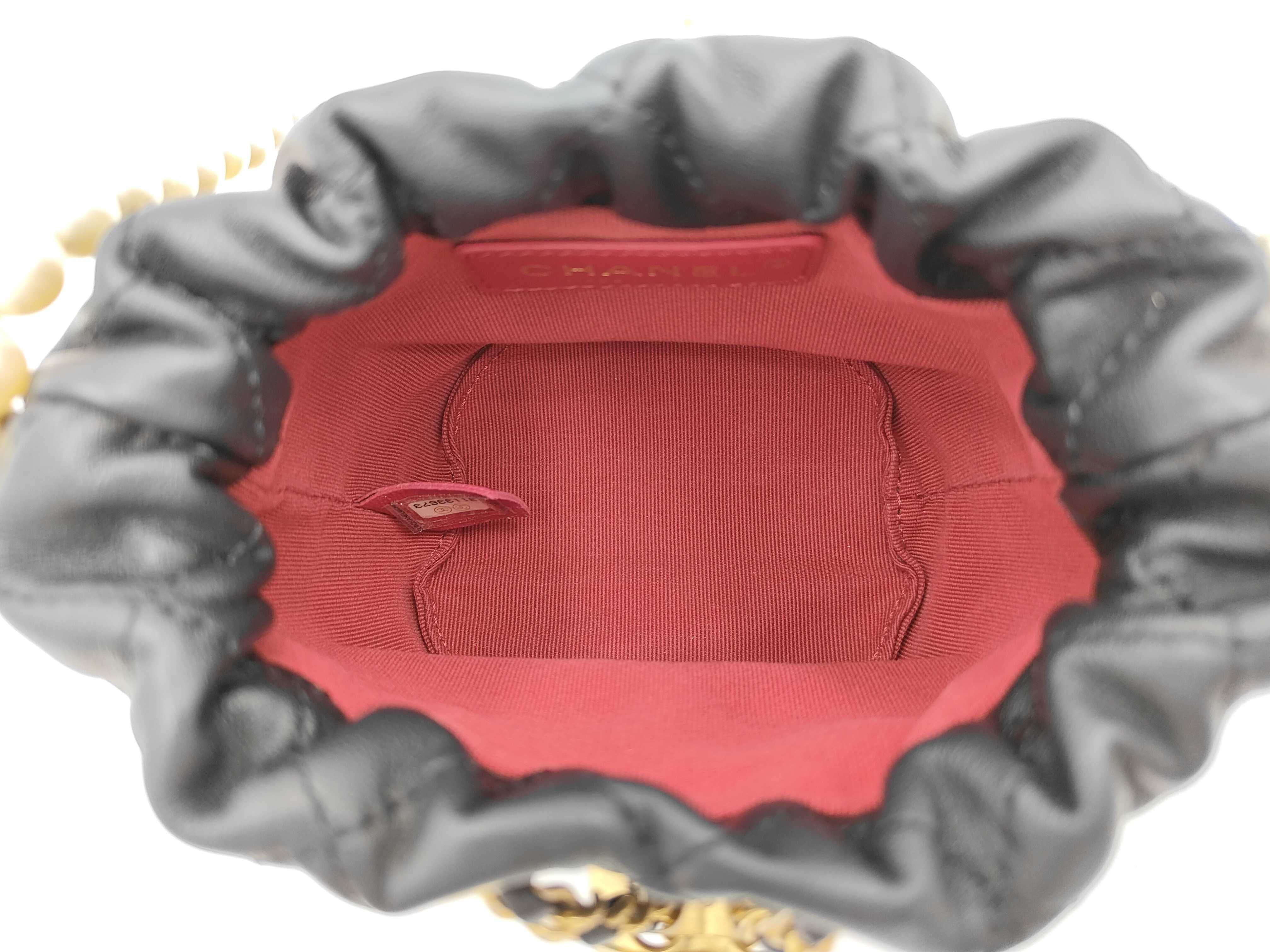 Matelassé Coco Mark Drawstring Lambskin Shoulder Bag — view 9