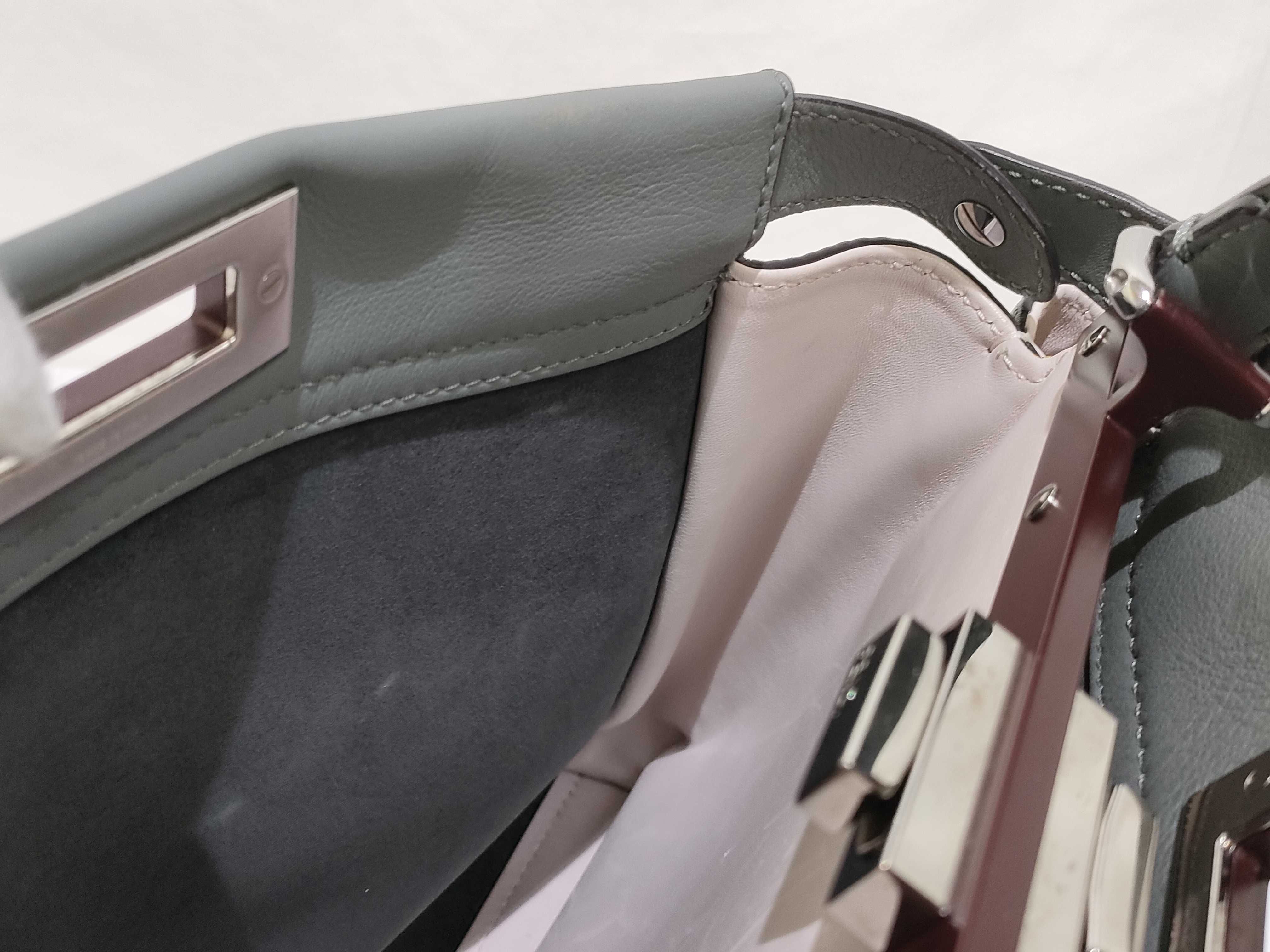 Peekaboo Regular Selleria Leather 2-Way Handbag, Green, 8BN290 (Handbag) — view 11
