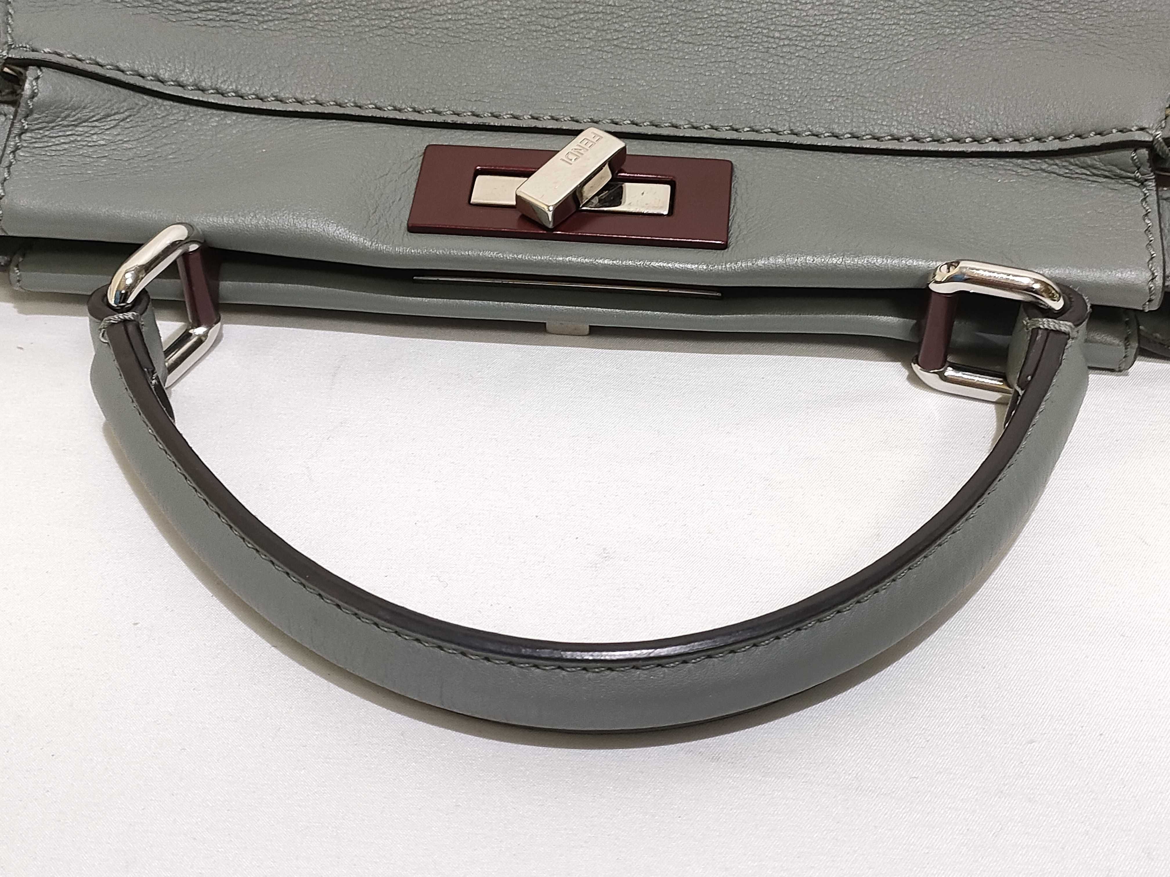Peekaboo Regular Selleria Leather 2-Way Handbag, Green, 8BN290 (Handbag) — view 3