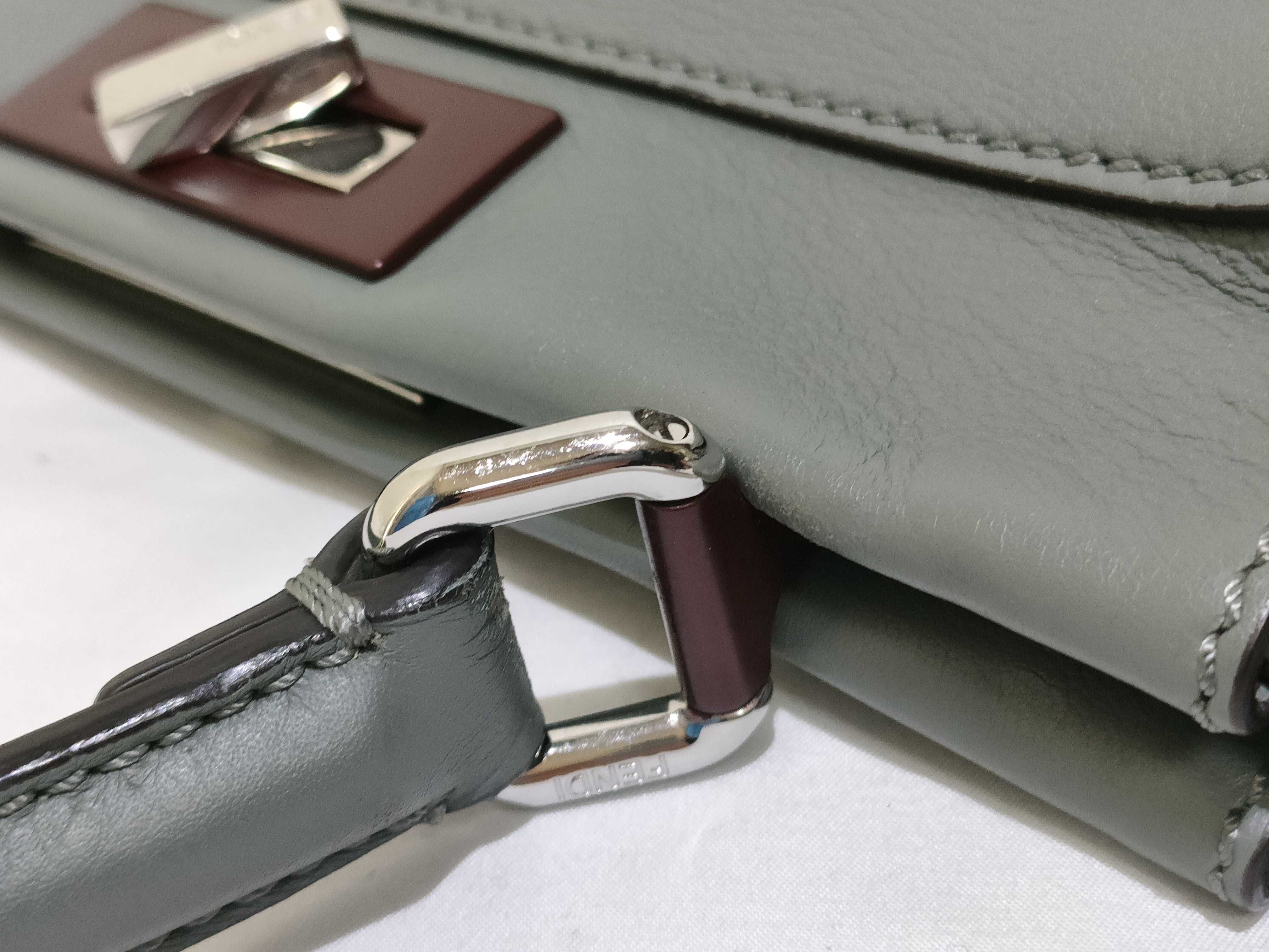 Peekaboo Regular Selleria Leather 2-Way Handbag, Green, 8BN290 (Handbag) — view 5