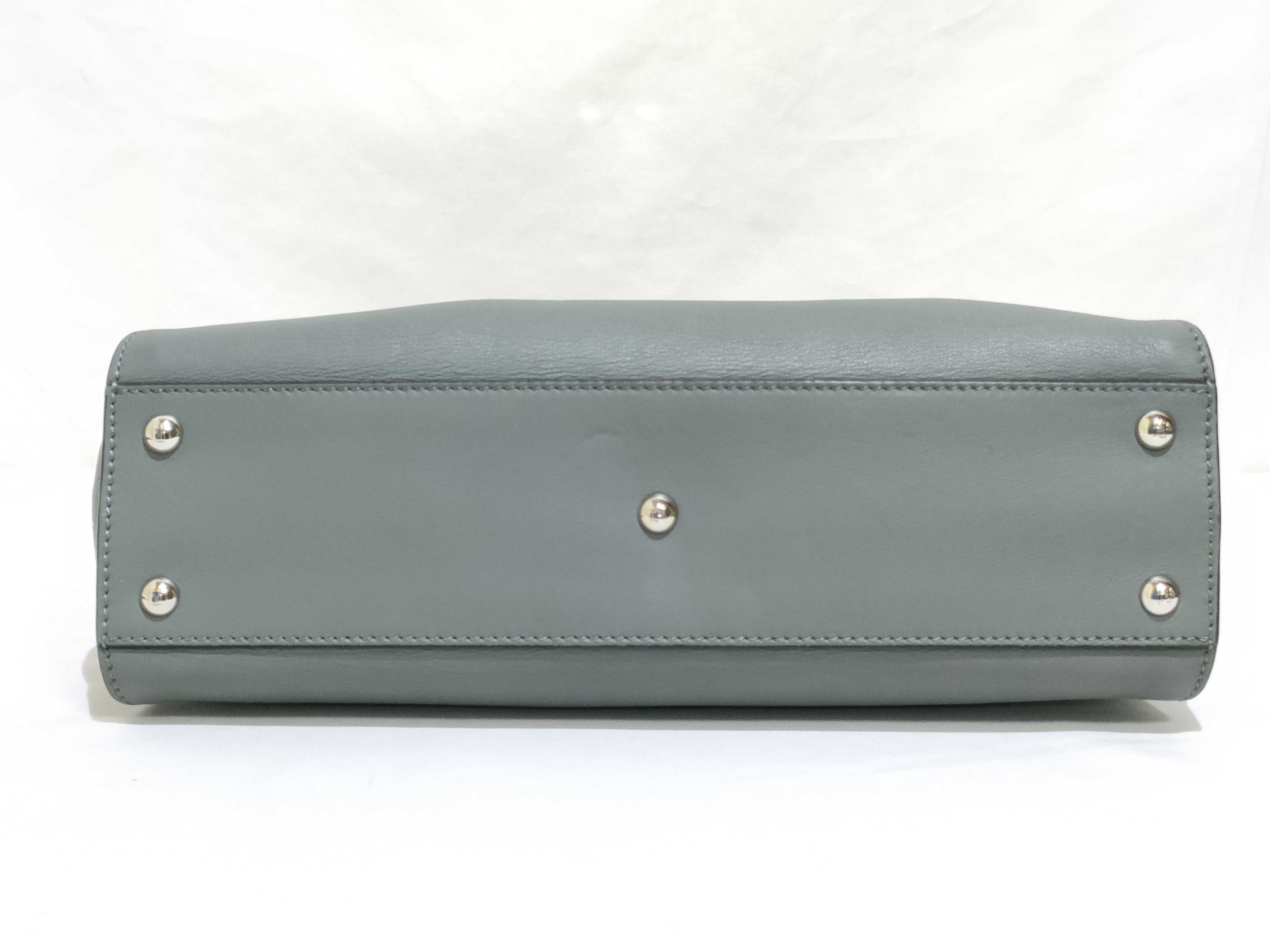 Peekaboo Regular Selleria Leather 2-Way Handbag, Green, 8BN290 (Handbag) — view 7