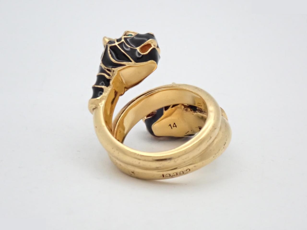 Animalier Tiger Black x Gold Ring, Engraved 14 — view 2
