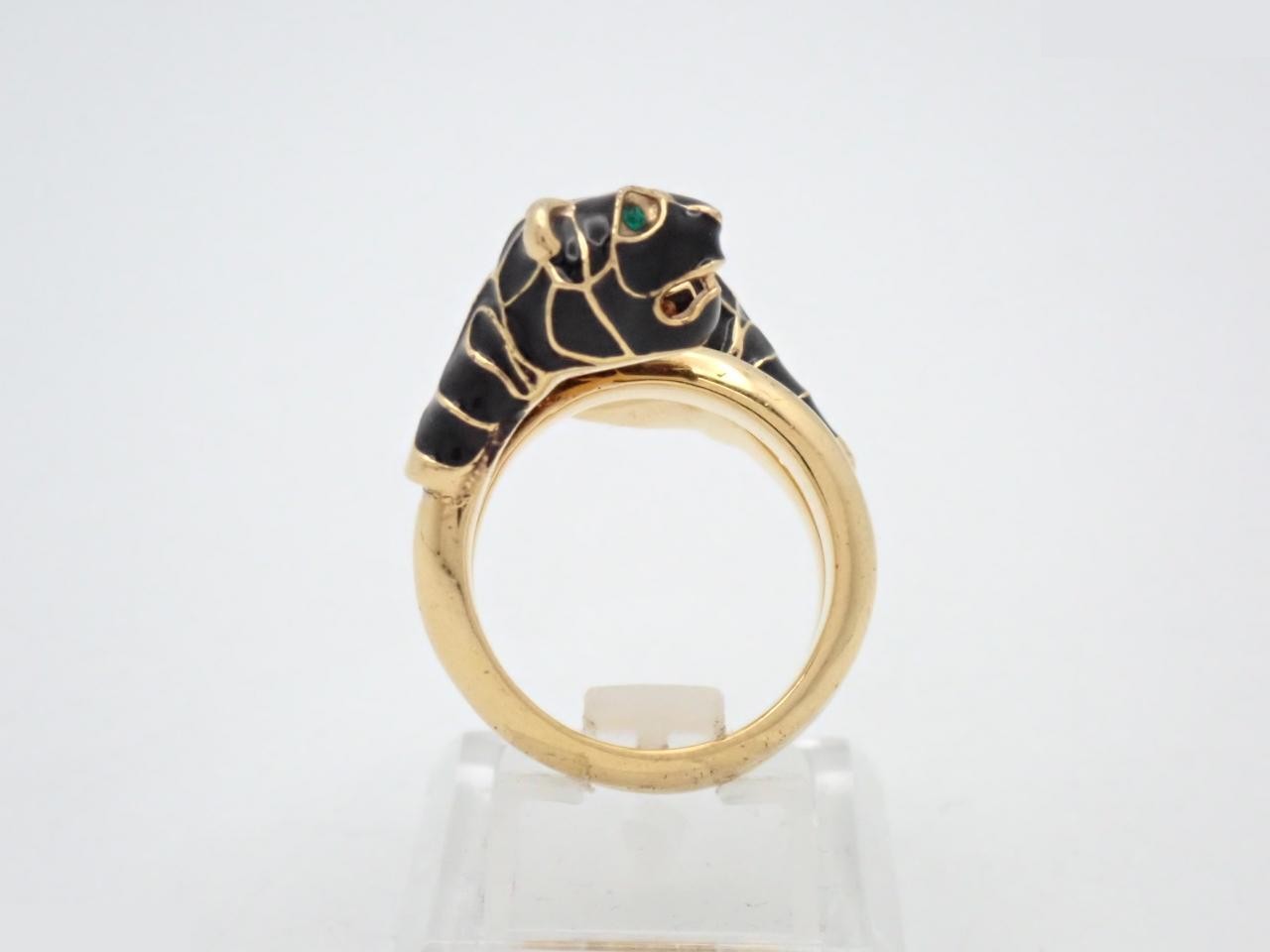 Animalier Tiger Black x Gold Ring, Engraved 14 — view 3