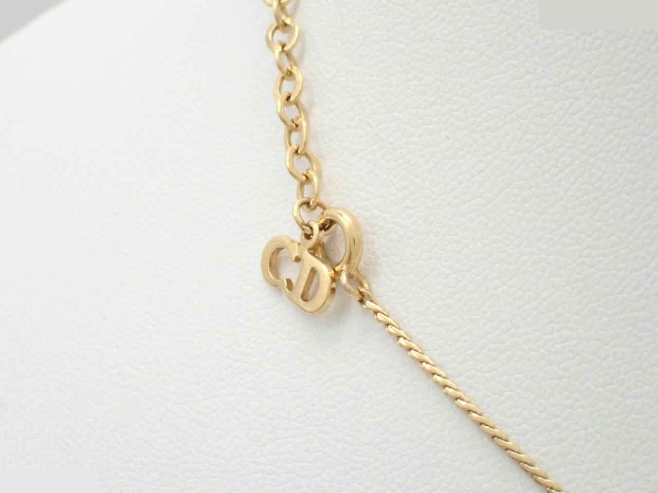 CD logo gold necklace pendant, chain approximately 42cm — view 2