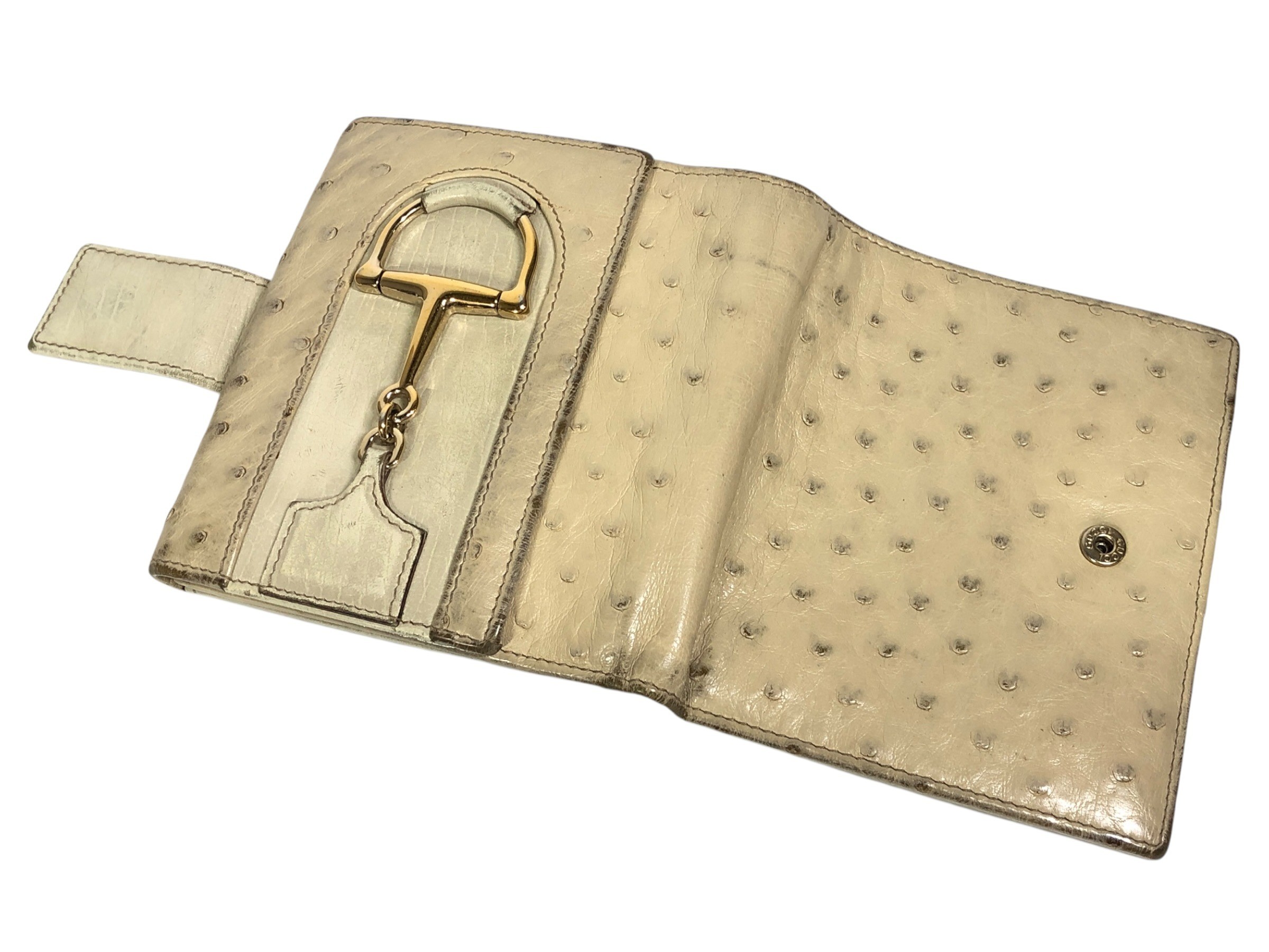 Ostrich Horsebit Compact Wallet — view 3