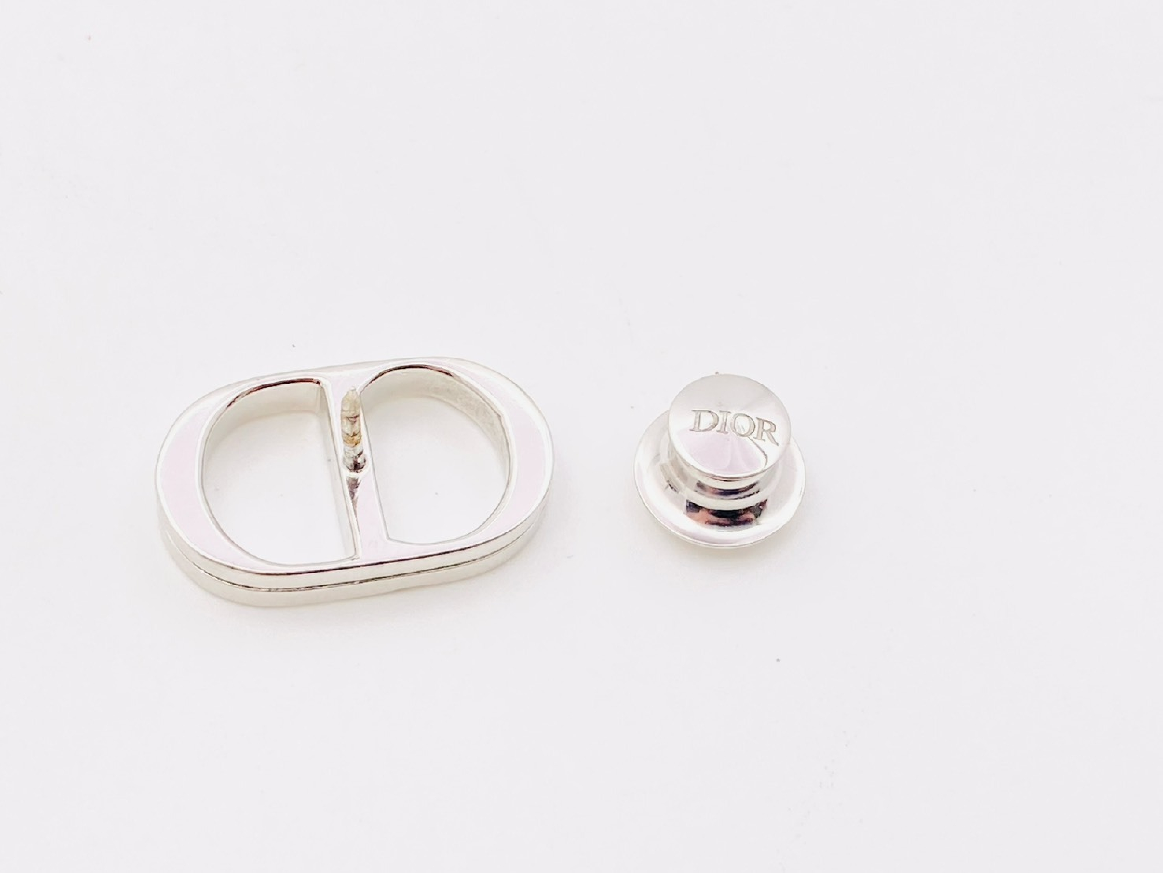 CD ICON logo pin brooch, silver, 925 stamped. — view 2