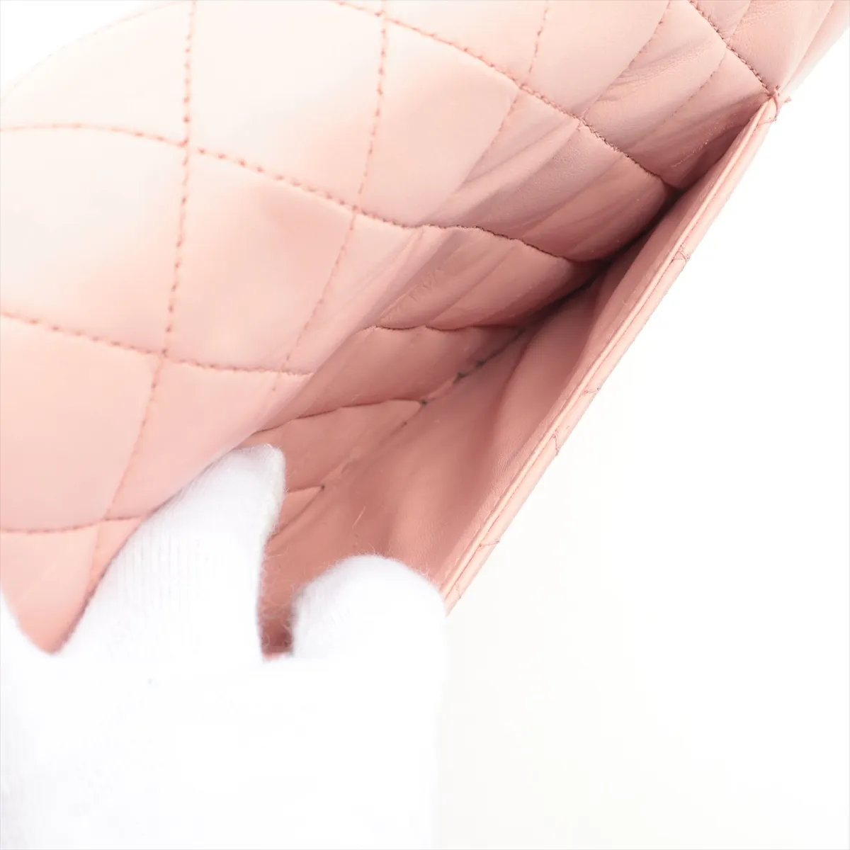 Matelasse 25 Lambskin Double Flap Double Chain Bag Pink Gold Hardware 9524562 9th Series A01112 — view 13