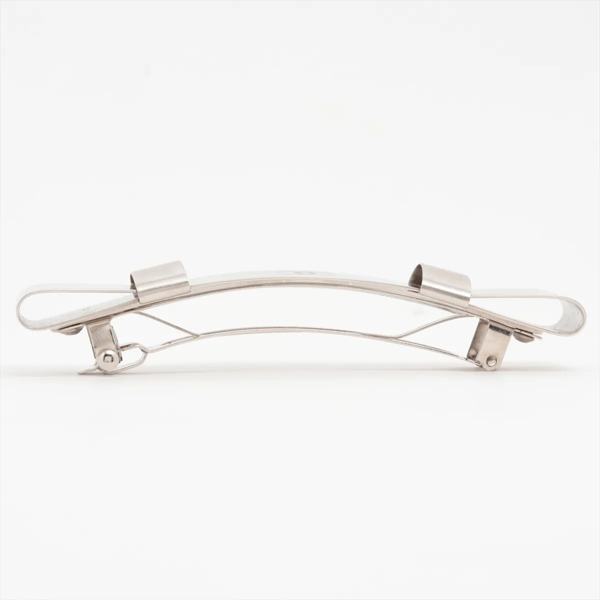 Coco Mark Ribbon B16S Barrette Metal Silver - — view 2