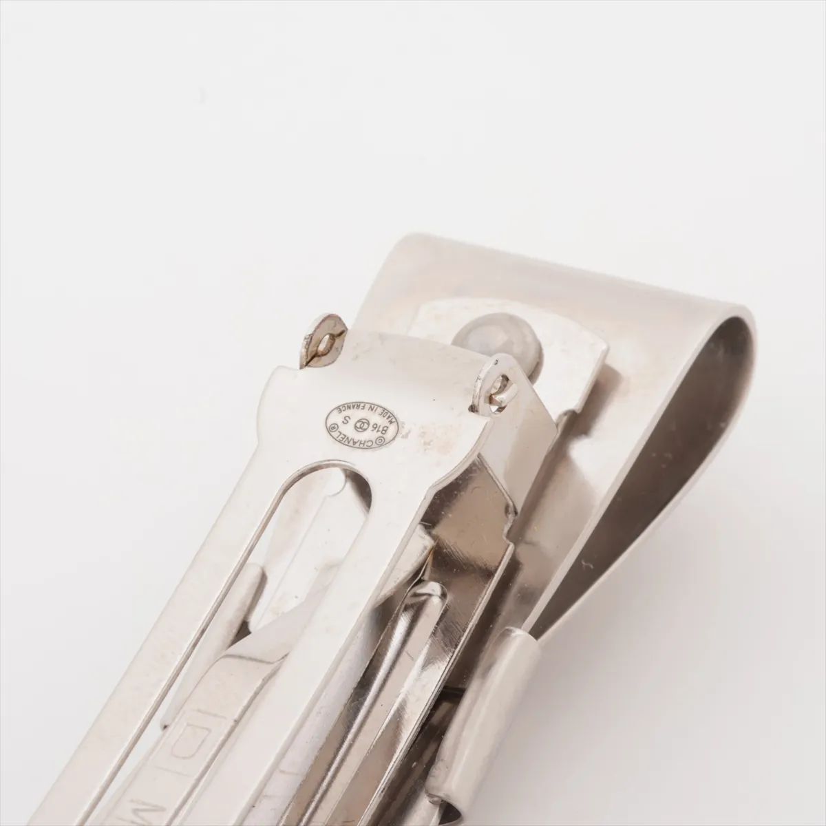 Coco Mark Ribbon B16S Barrette Metal Silver - — view 5