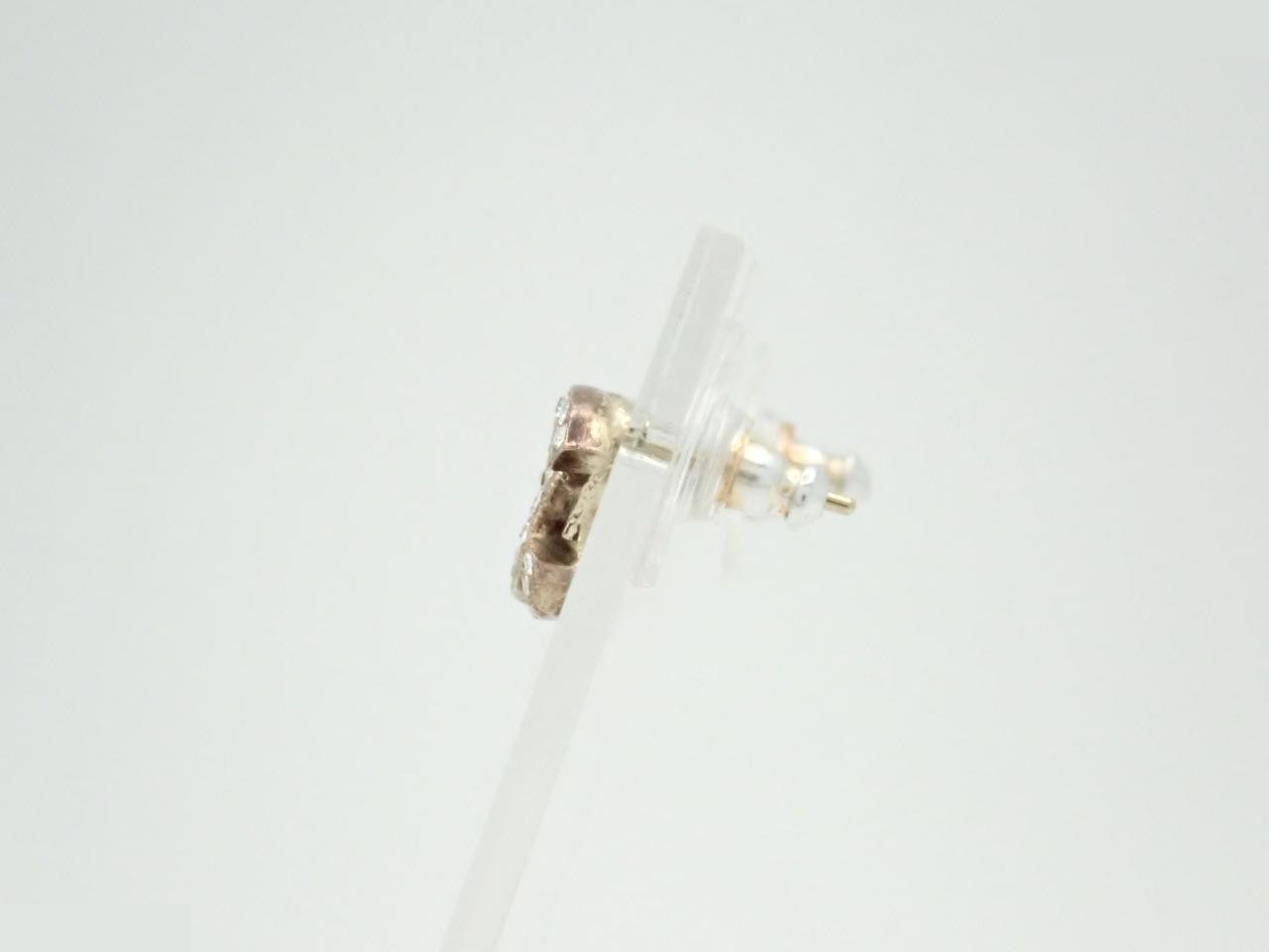 earrings, Coco Mark design, rhinestones, gold, C21V, width 1.3cm — view 3