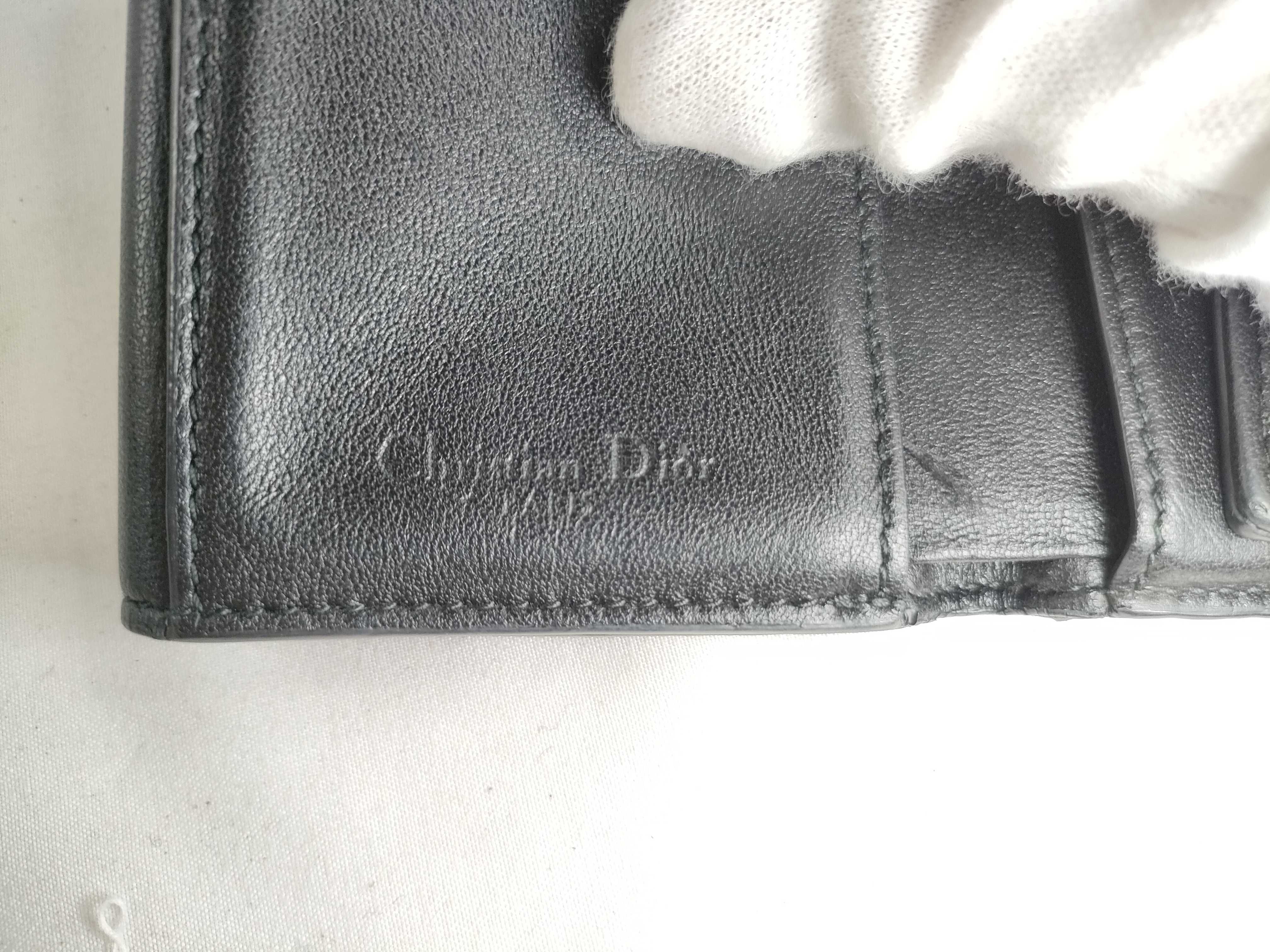 Lady Dior Cannage Lambskin Lady Lotus Wallet Tri-fold Wallet Black — view 13