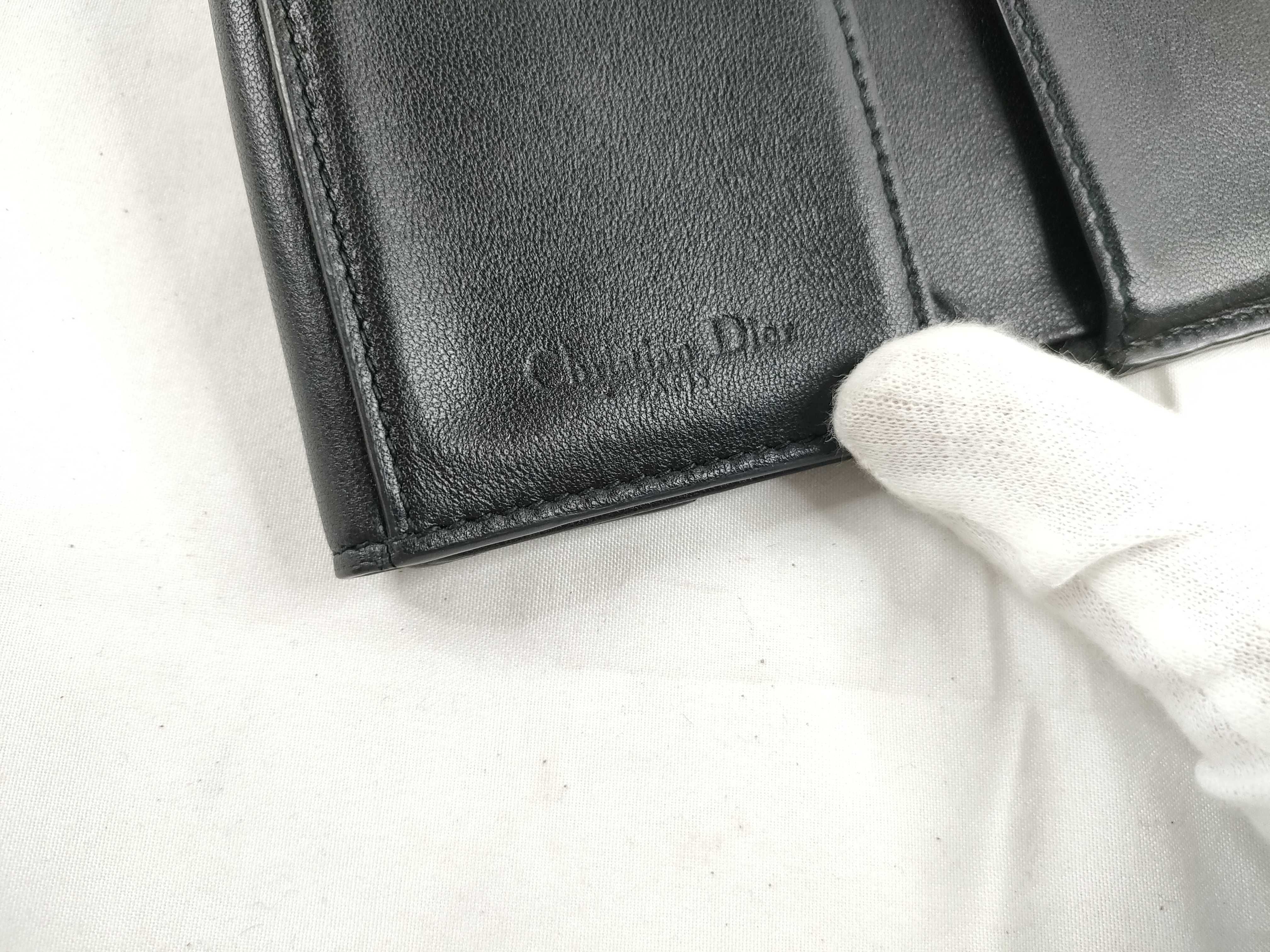 Lady Dior Cannage Lambskin Lady Lotus Wallet Tri-fold Wallet Black — view 9