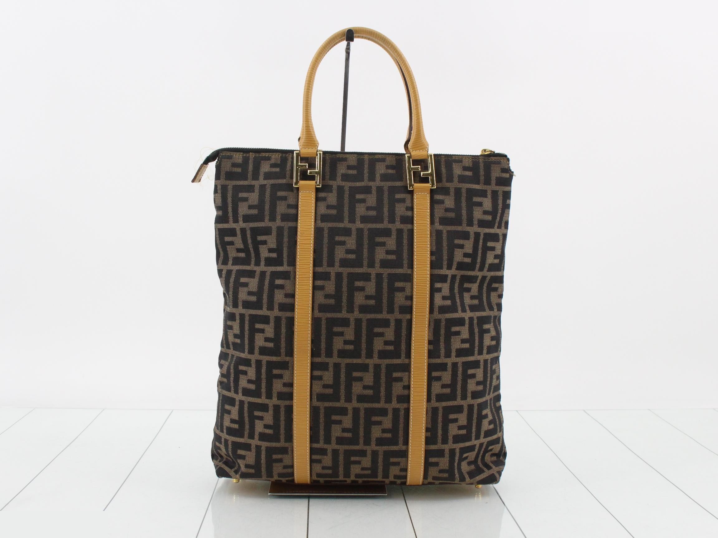 Zucca Tote Bag, Canvas, Brown x Yellow, Canvas FE — view 2