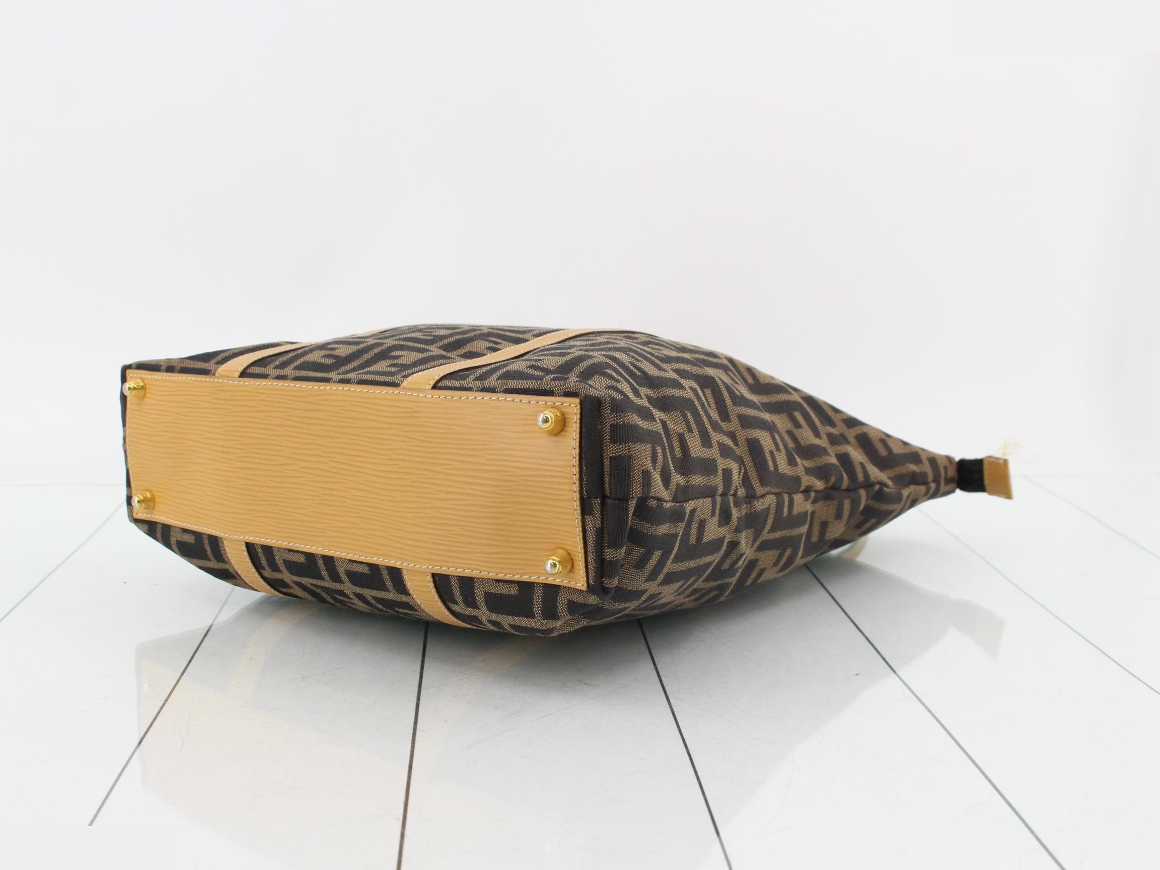 Zucca Tote Bag, Canvas, Brown x Yellow, Canvas FE — view 6