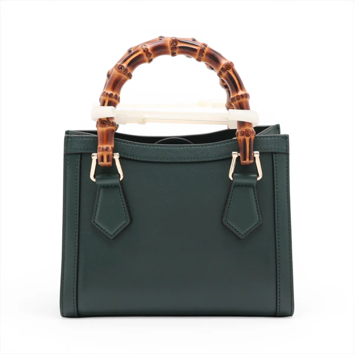 Bamboo Diana Small Leather 2-Way Handbag, Green, 832936 — view 2